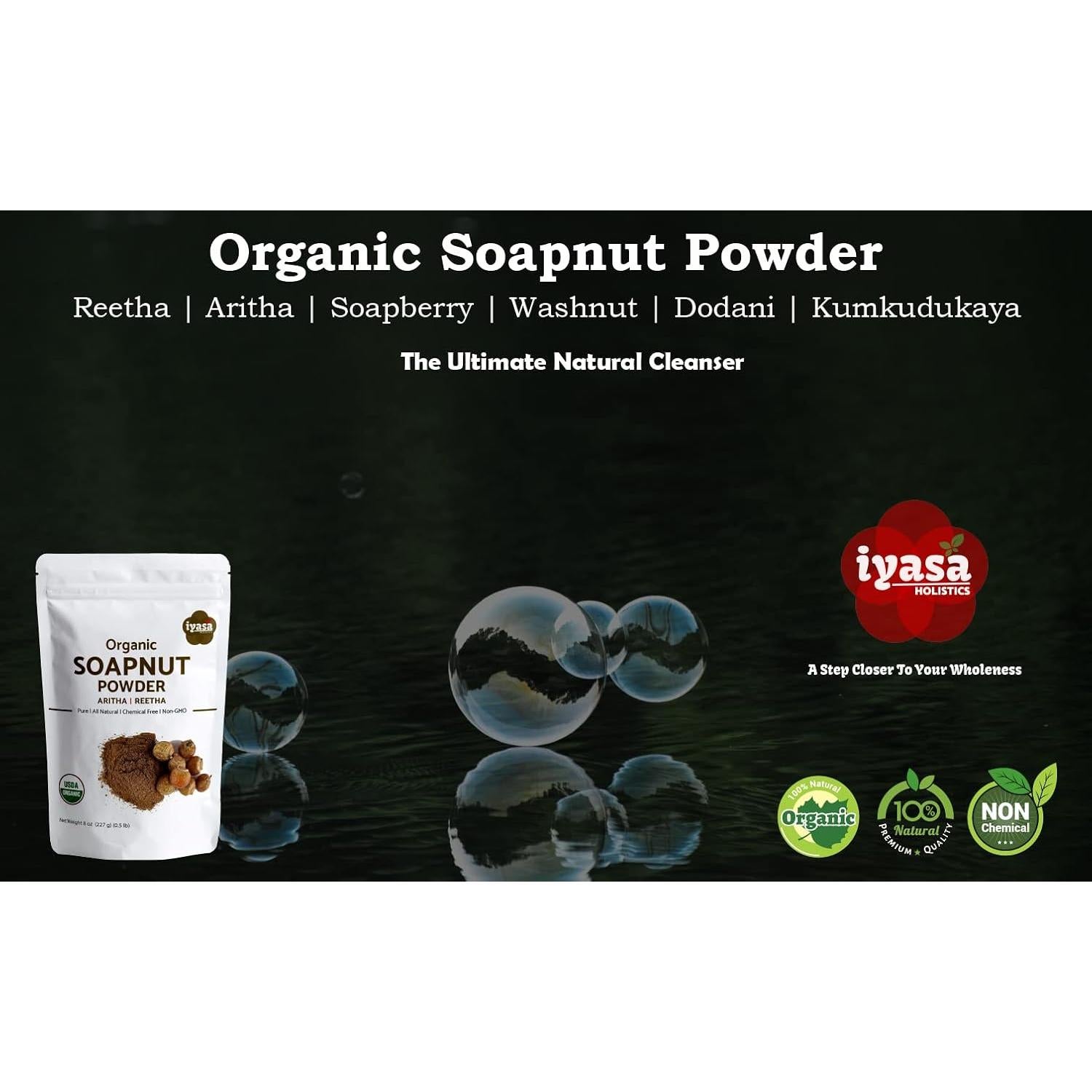 Polvo de Nuez de Jabón Orgánico Iyasa 113.4g - Limpiador Natural