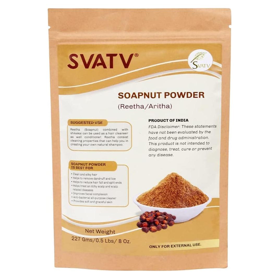 Polvo de Nuez de Jabón SVATV 227g | Champú Natural Ayurvédico