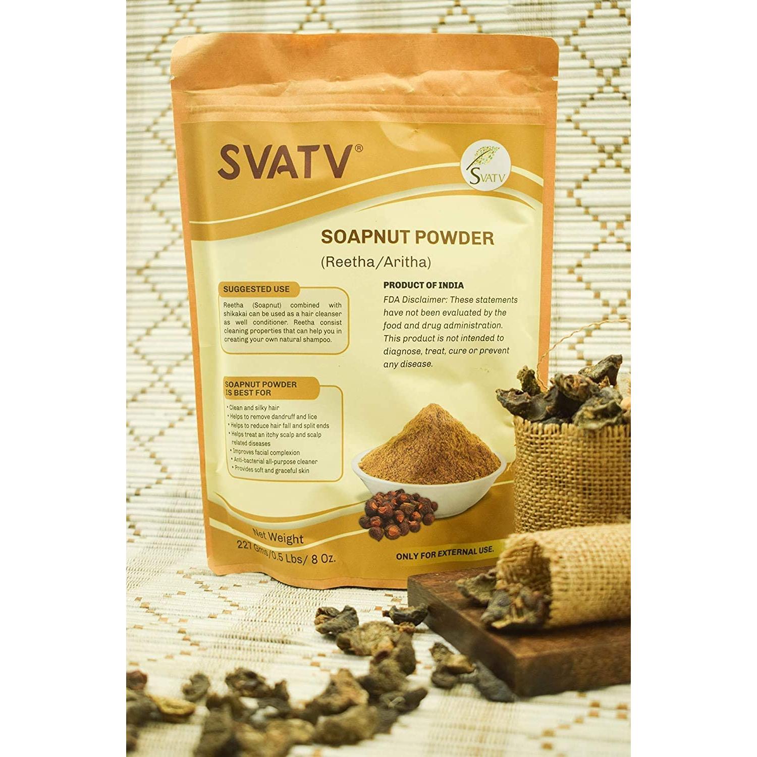 Polvo de Nuez de Jabón SVATV 227g | Champú Natural Ayurvédico