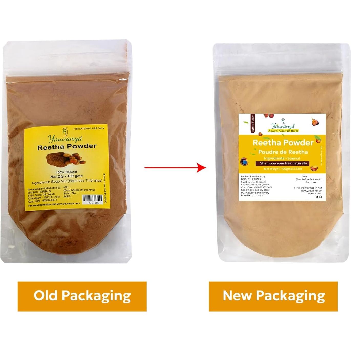 Polvo de Jabón Yauvanya Reetha 100g - Limpiador Natural Cabello