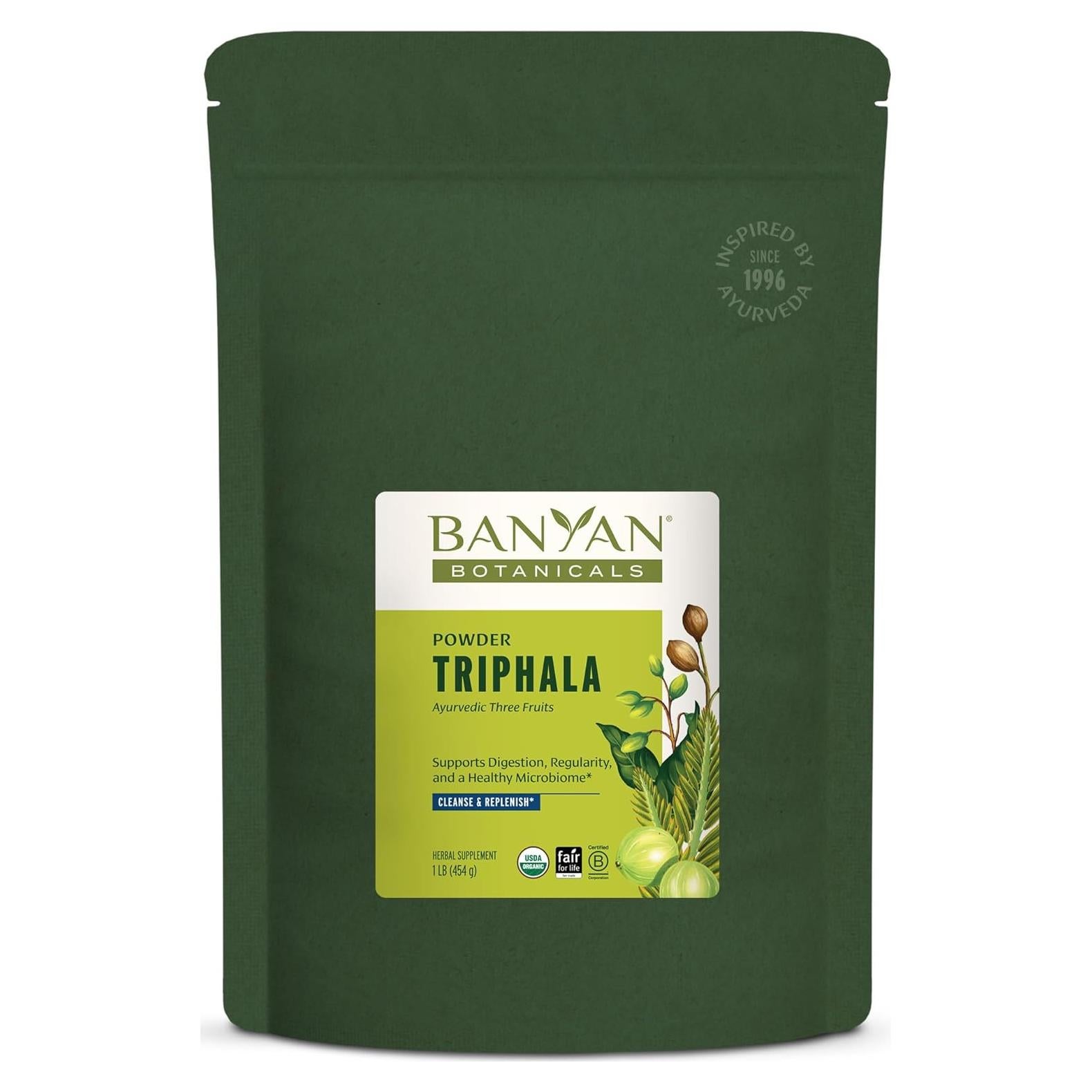 Polvo de Triphala Orgánico Banyan Botanicals 454g - Suplemento Digestivo