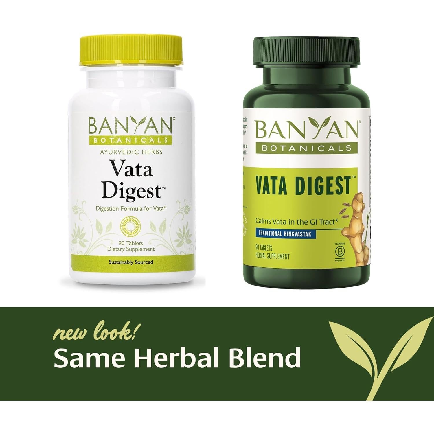 Suplemento Digestivo Orgánico Banyan Botanicals Vata Digest 90 Tabletas