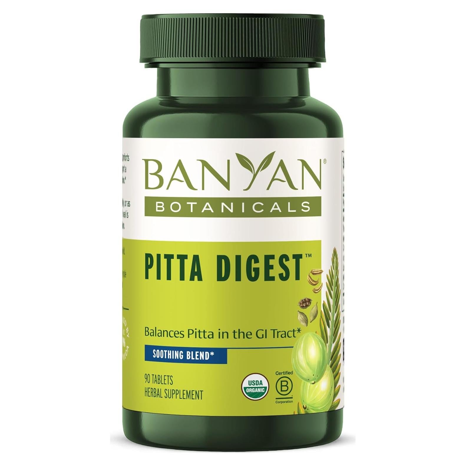 Suplemento Digestivo Orgánico Banyan Botanicals Pitta Digest 90 Tabletas