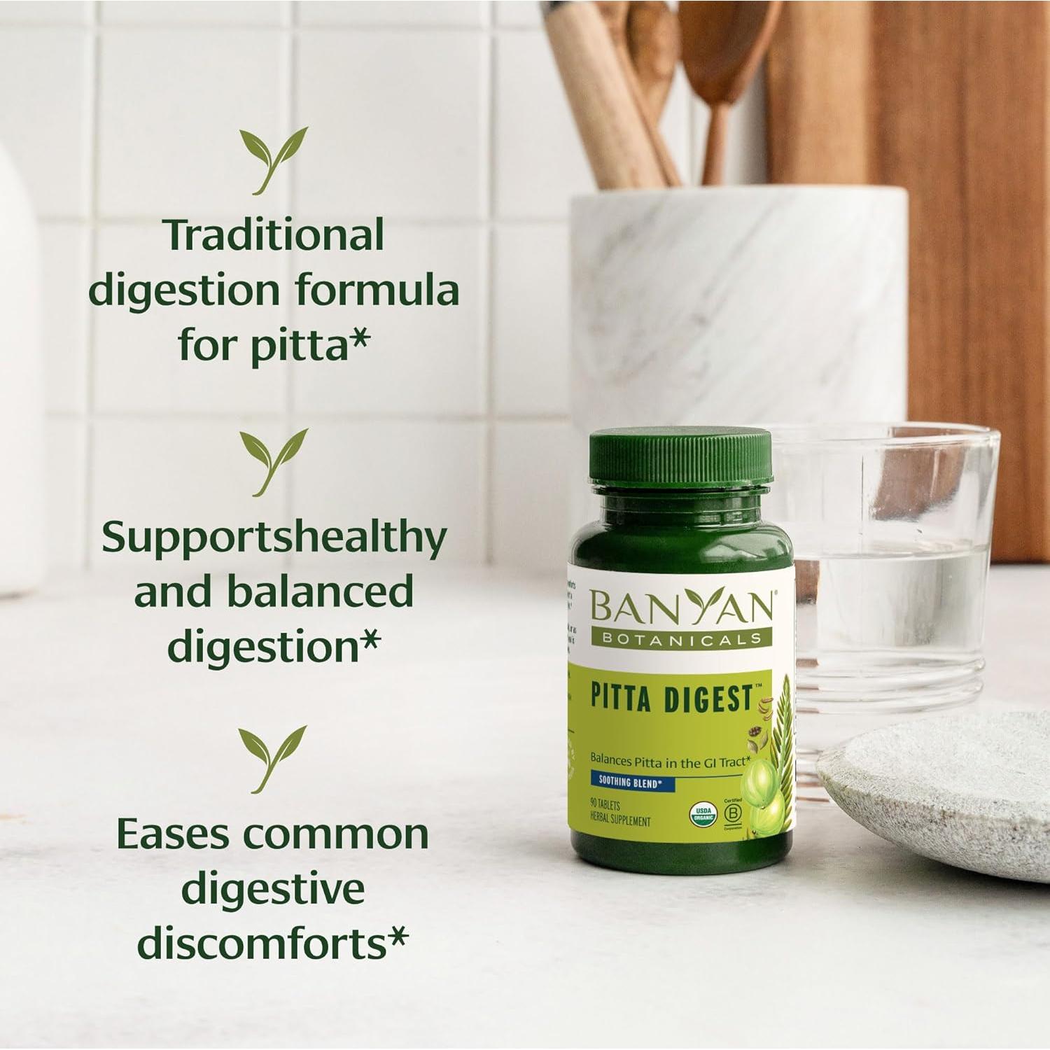 Suplemento Digestivo Orgánico Banyan Botanicals Pitta Digest 90 Tabletas