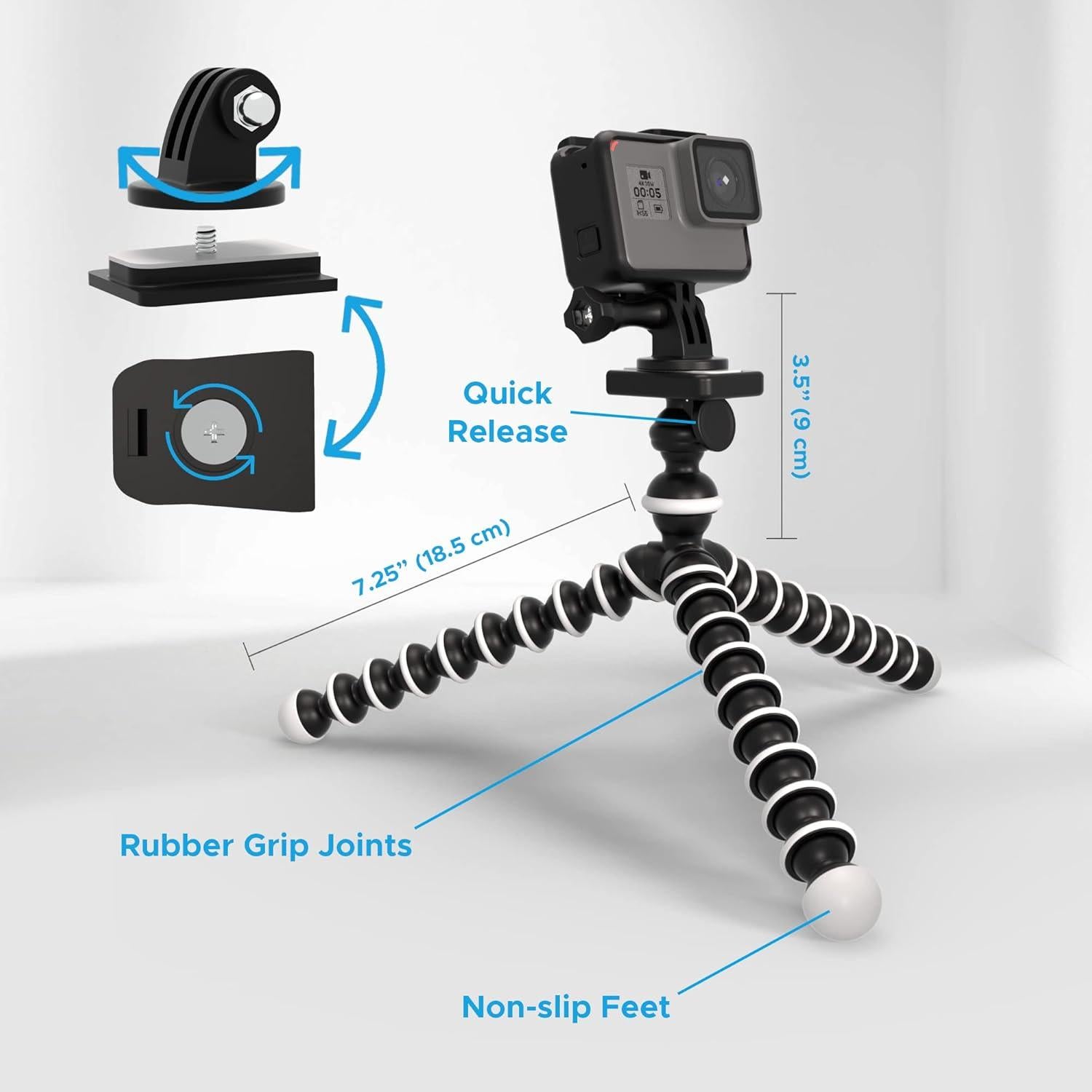 Trípode Flexible Digicharge 25.4 cm para Cámara y GoPro