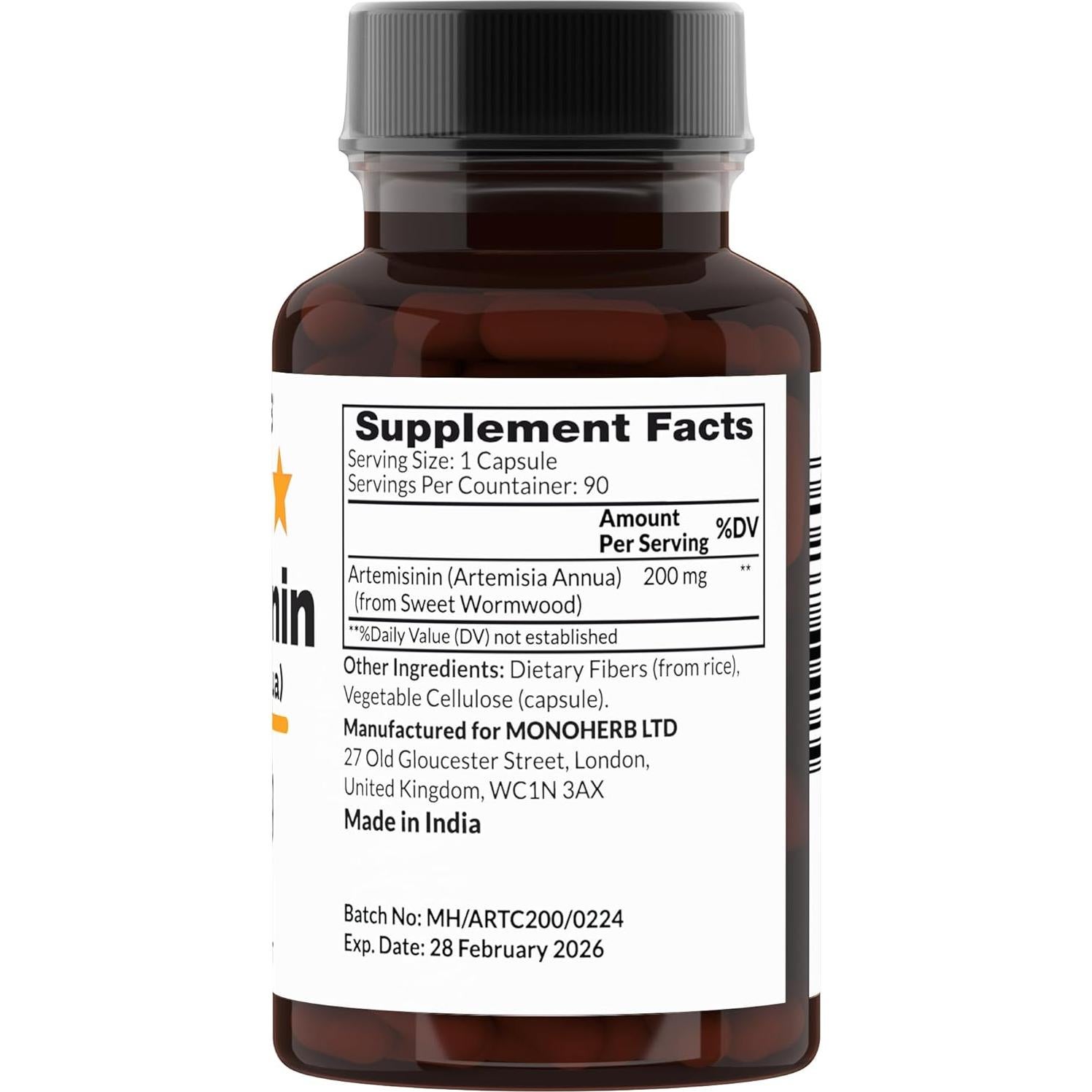 Suplemento de Artemisinina MONOHERB 200 mg 90 Cápsulas