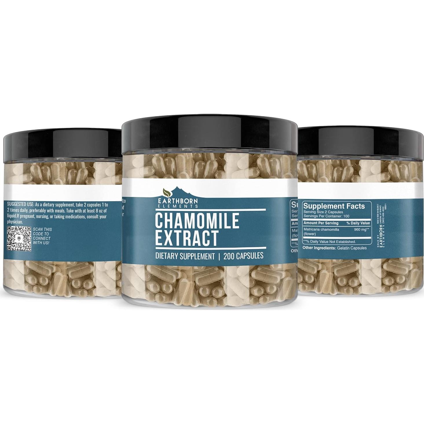 Extracto de Manzanilla Earthborn Elements 200 Cápsulas Puro