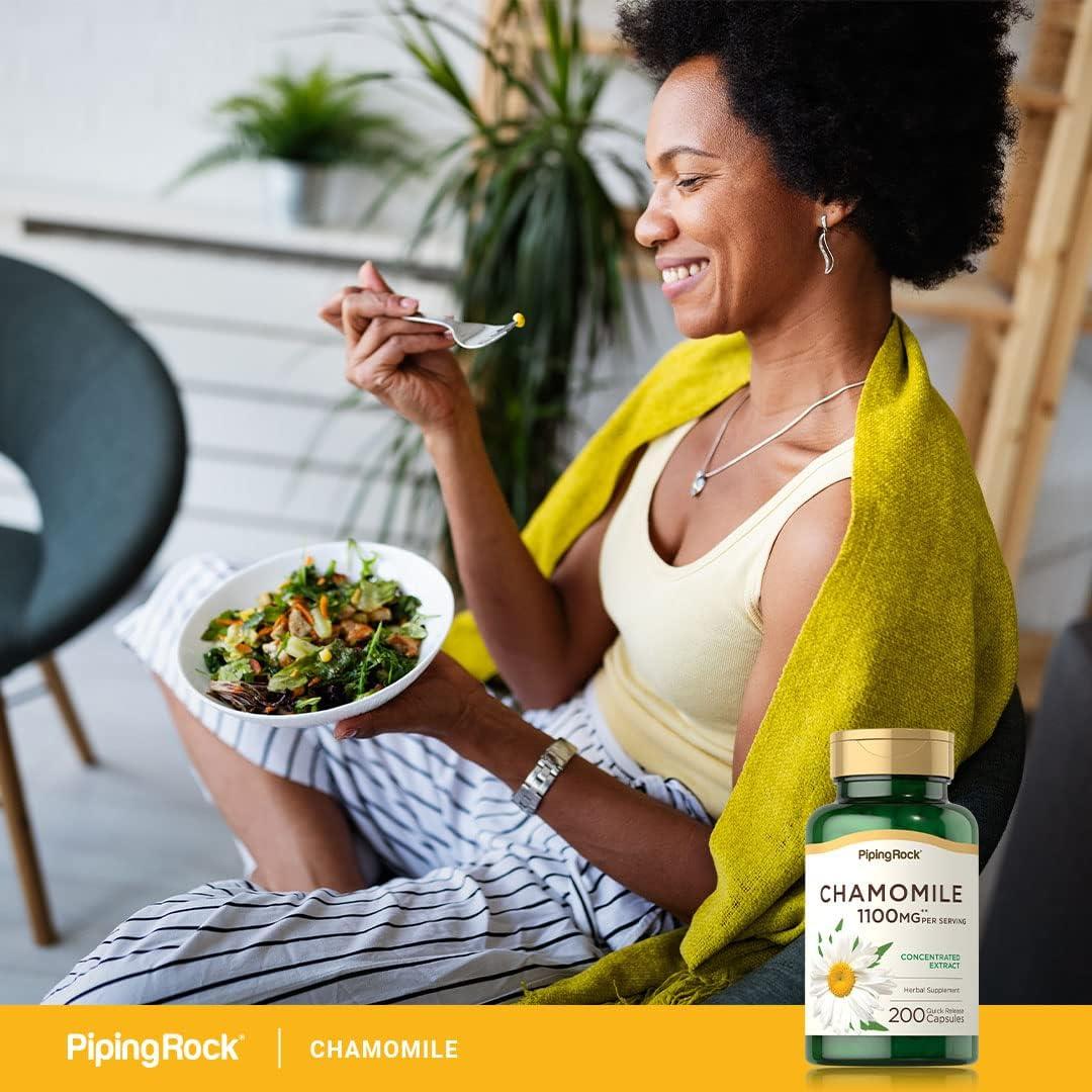 Cápsulas de Extracto de Manzanilla Piping Rock 1100mg 200 Píldoras