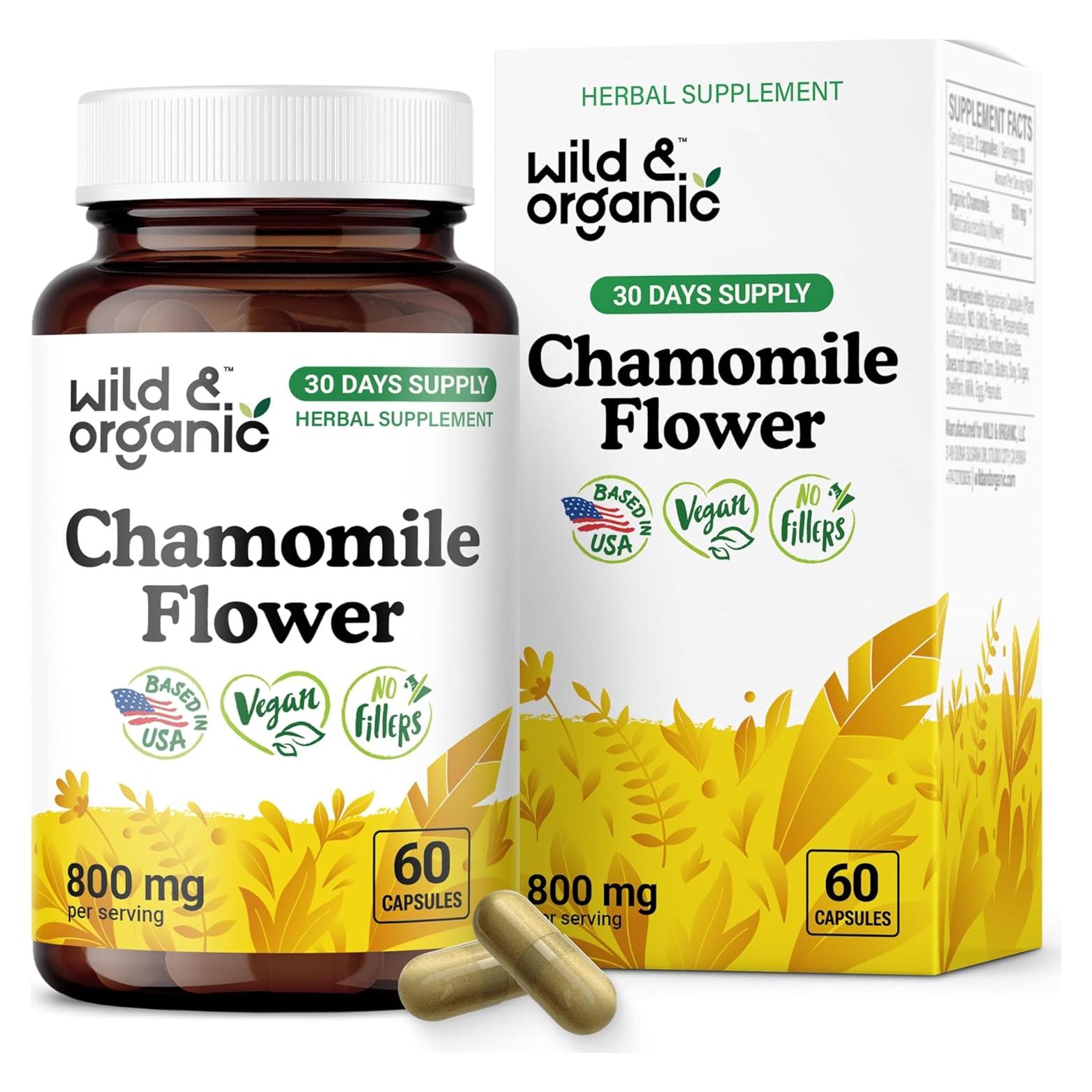 Cápsulas de Manzanilla Silvestre 800 mg - Silvestre y Orgánico - 60 Unidades