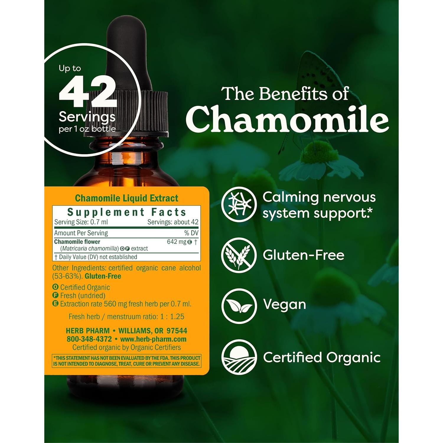 Extracto Líquido de Manzanilla Orgánica Herb Pharm 30ml