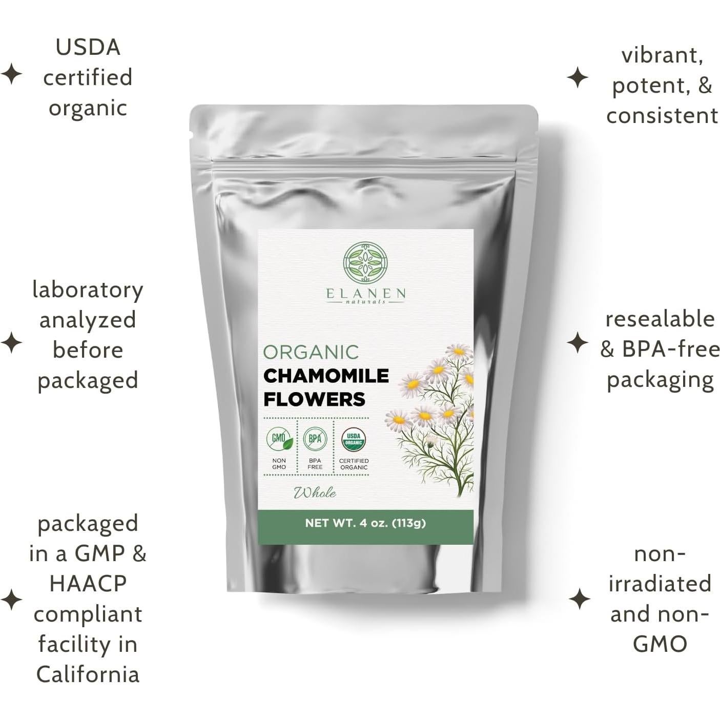 Flores de Manzanilla Orgánica Elanen Naturals 113g