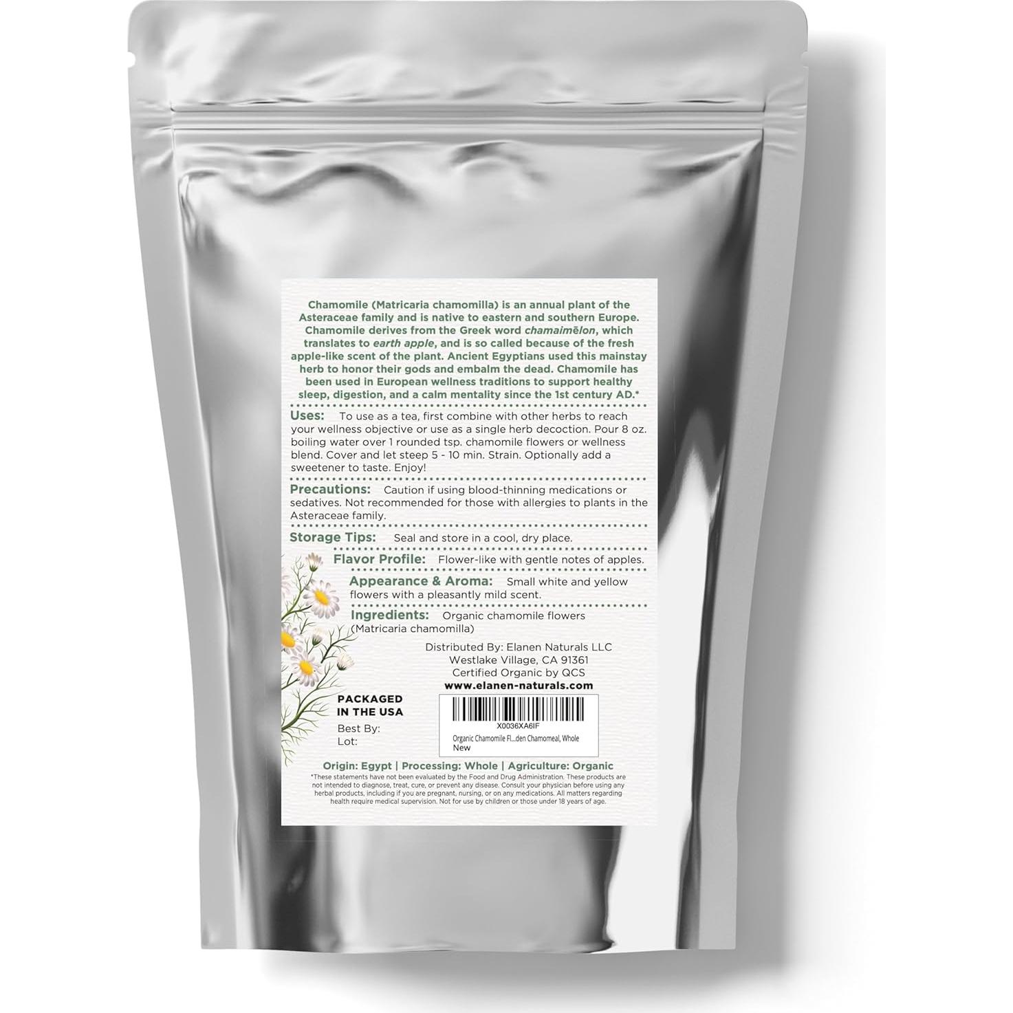 Flores de Manzanilla Orgánica Elanen Naturals 113g