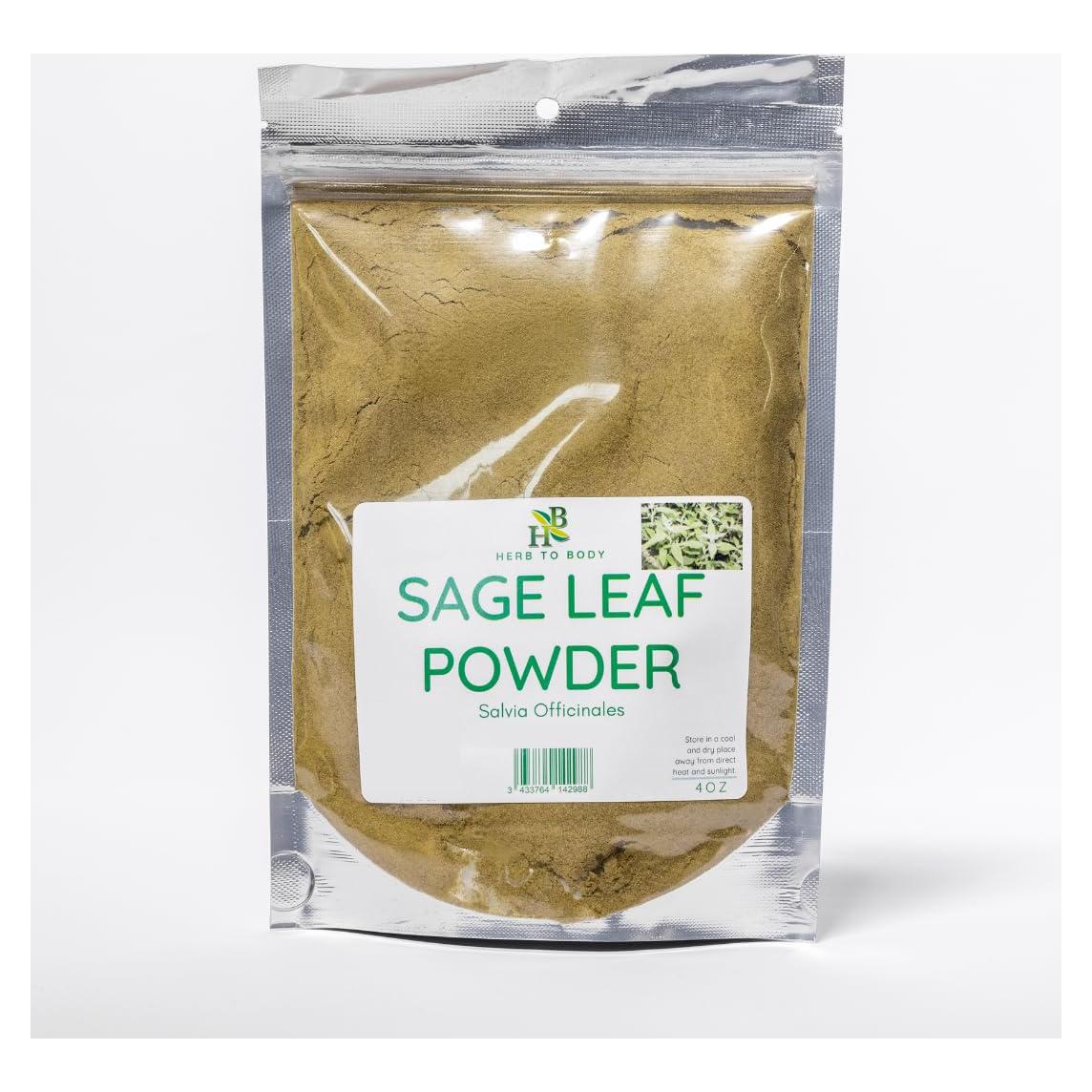 Polvo de Hoja de Salvia 113.4g Herb To Body - 100% Natural