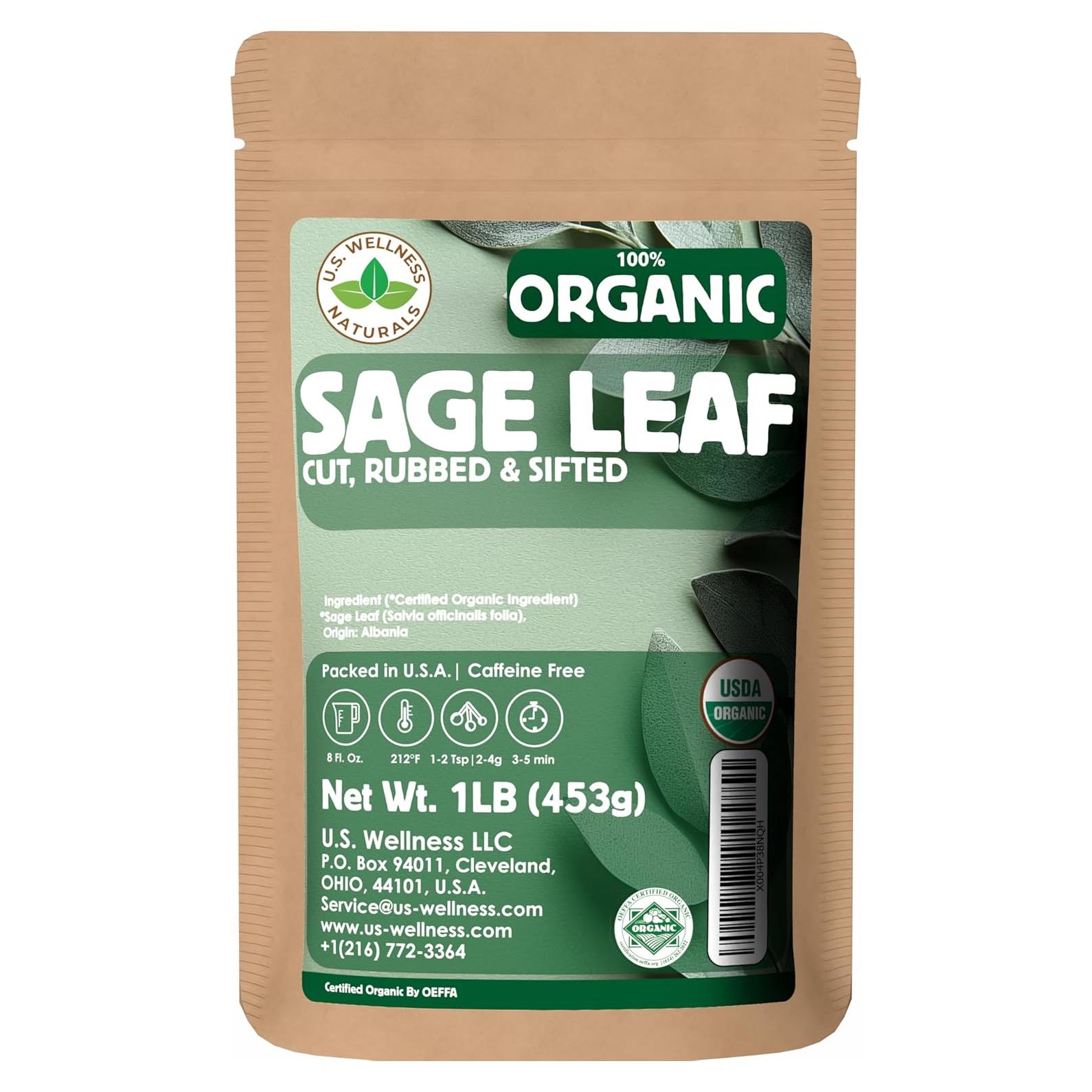 Salvia Orgánica U.S. Wellness 0.45 kg - Té y Condimento