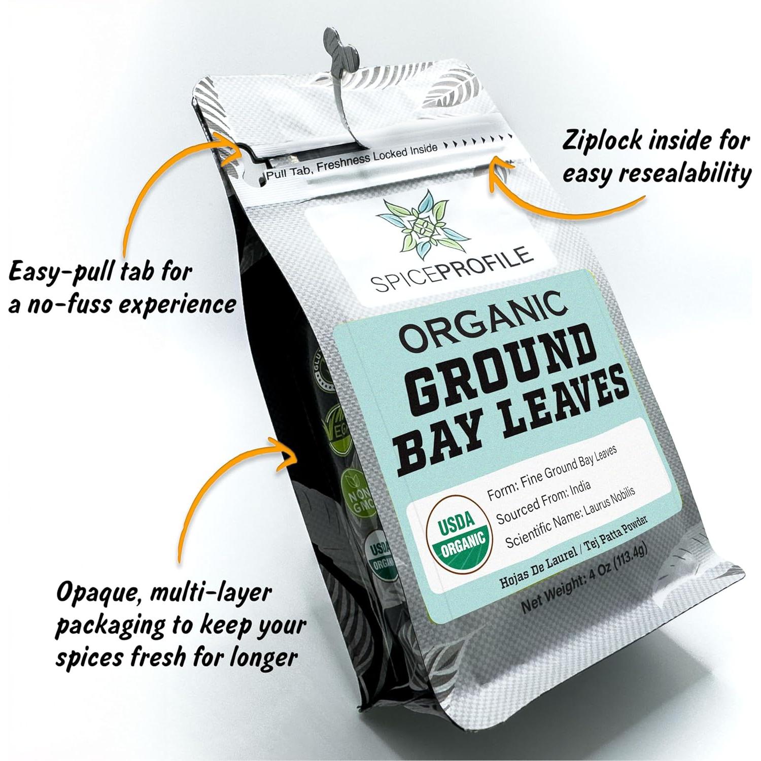 Hoja de Laurel Molida Orgánica USDA 113.4g - Spice Profile