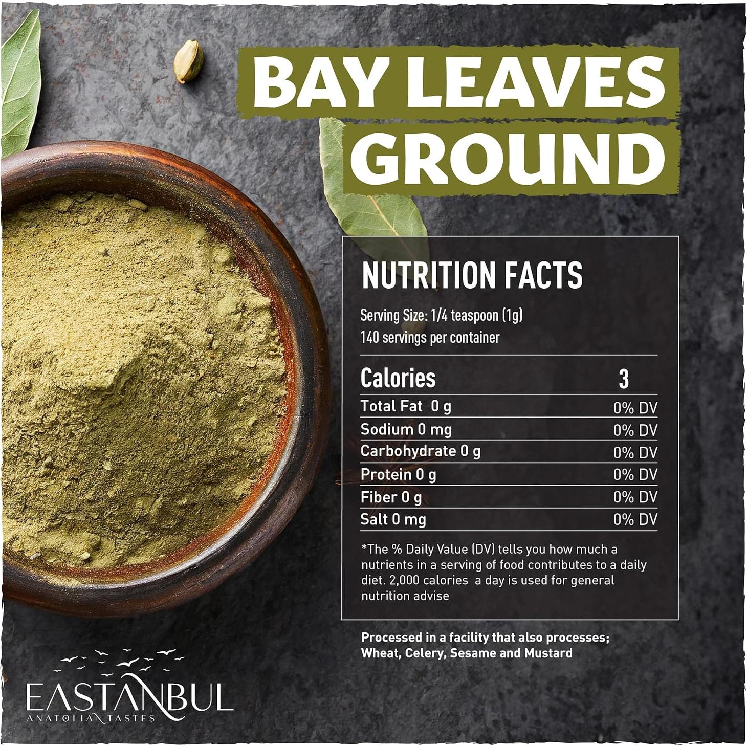 Polvo de Hojas de Laurel Eastanbul 140g - Especia Natural Vegana