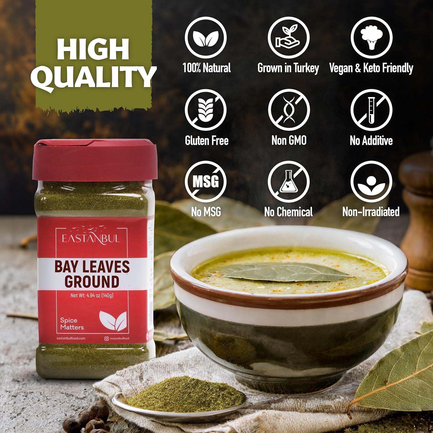 Polvo de Hojas de Laurel Eastanbul 140g - Especia Natural Vegana
