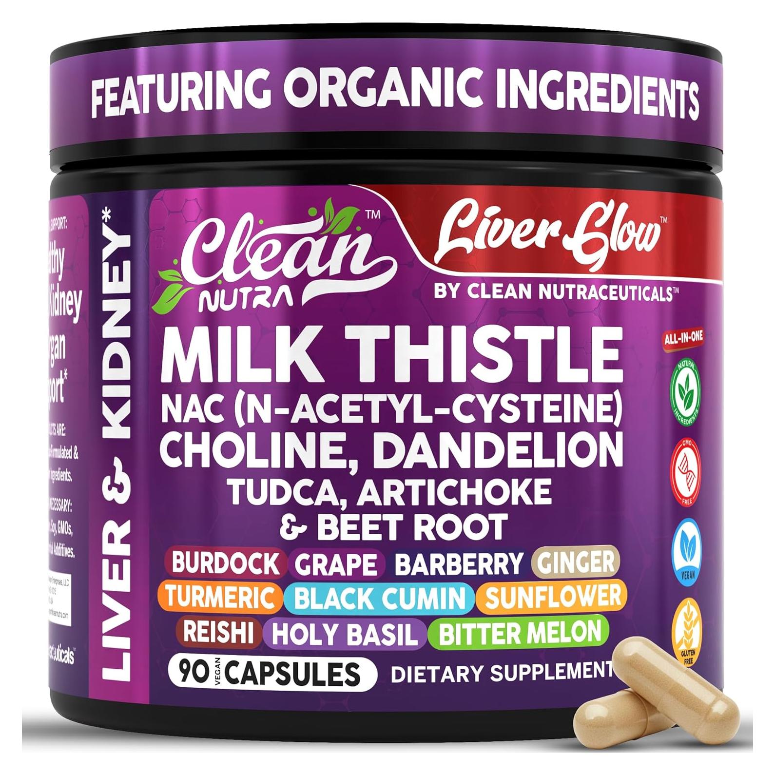 Suplemento Detox Hepático Clean Nutraceuticals 90 Cápsulas Veganas