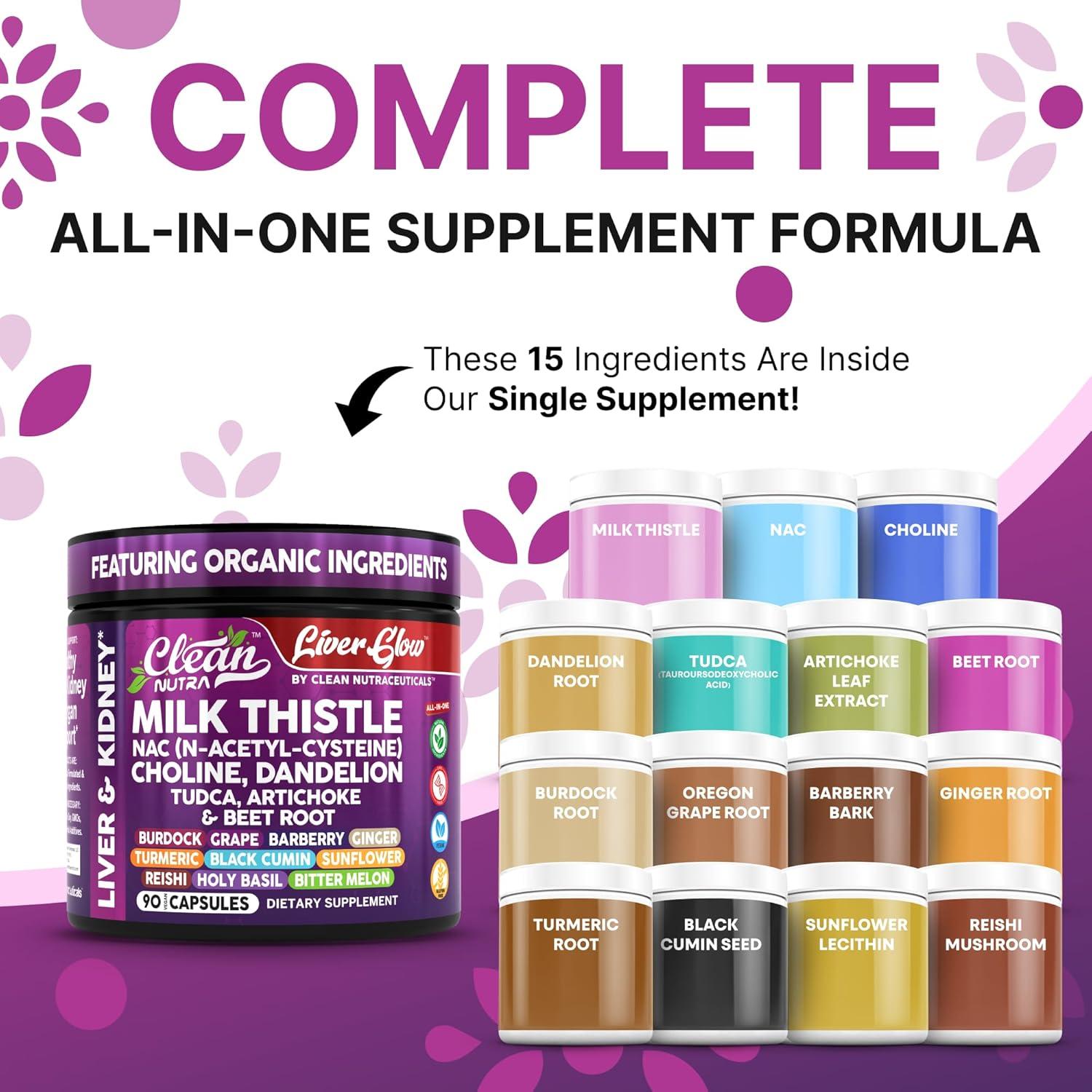 Suplemento Detox Hepático Clean Nutraceuticals 90 Cápsulas Veganas