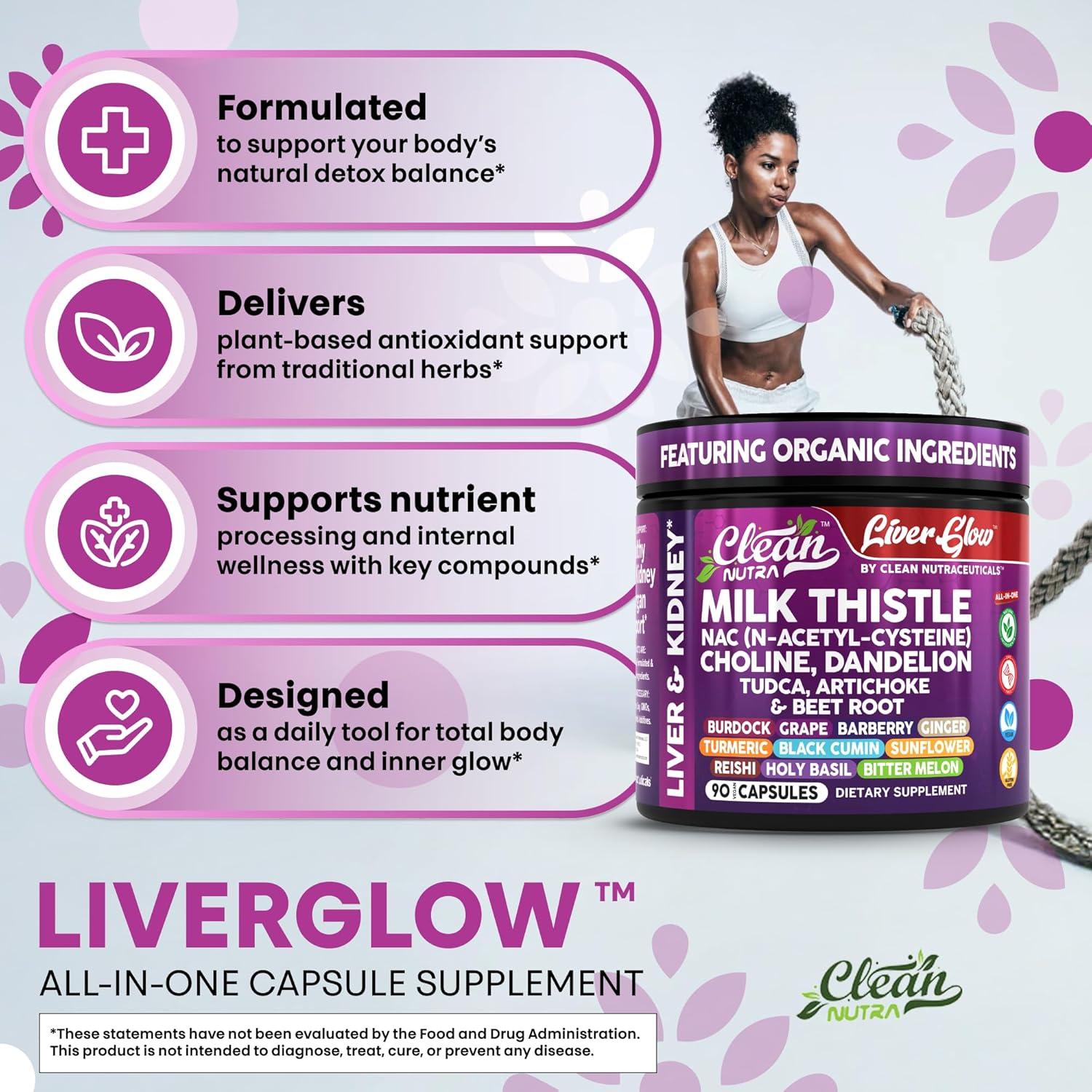 Suplemento Detox Hepático Clean Nutraceuticals 90 Cápsulas Veganas