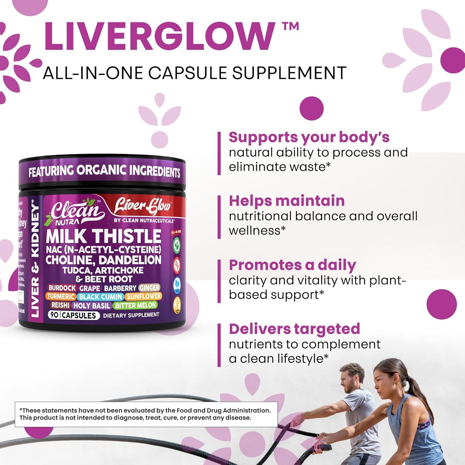 Suplemento Detox Hepático Clean Nutraceuticals 90 Cápsulas Veganas