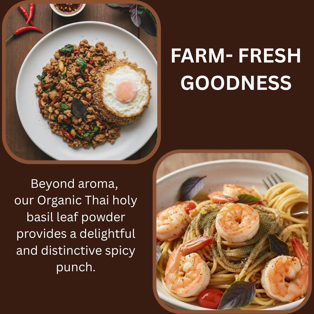 Polvo de Albahaca Sagrada Tailandesa Orgánica 113.4g - Sazonador Gourmet