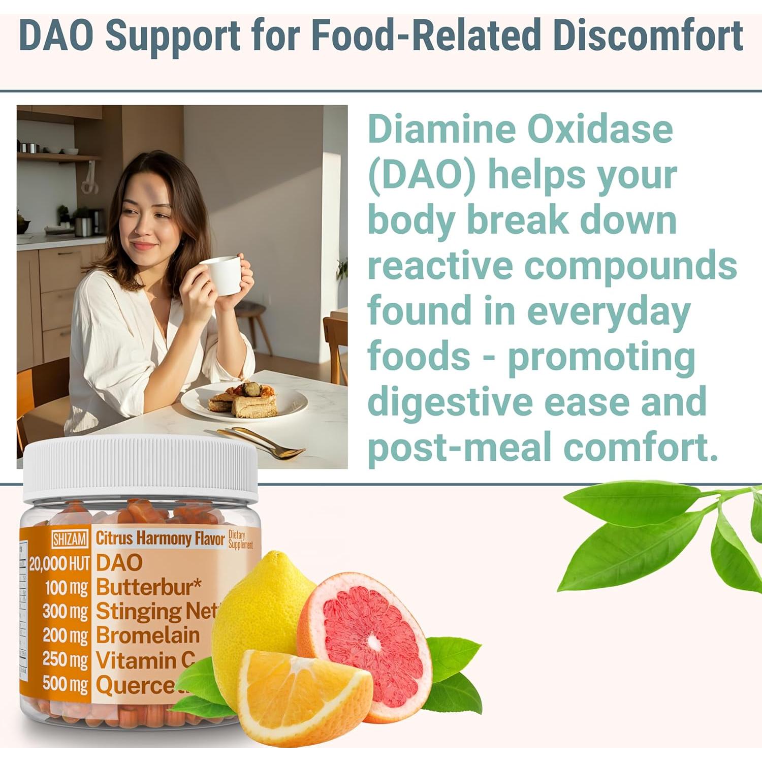 Gomitas Suplemento Enzima DAO 500mg SHIZAM con Quercetina