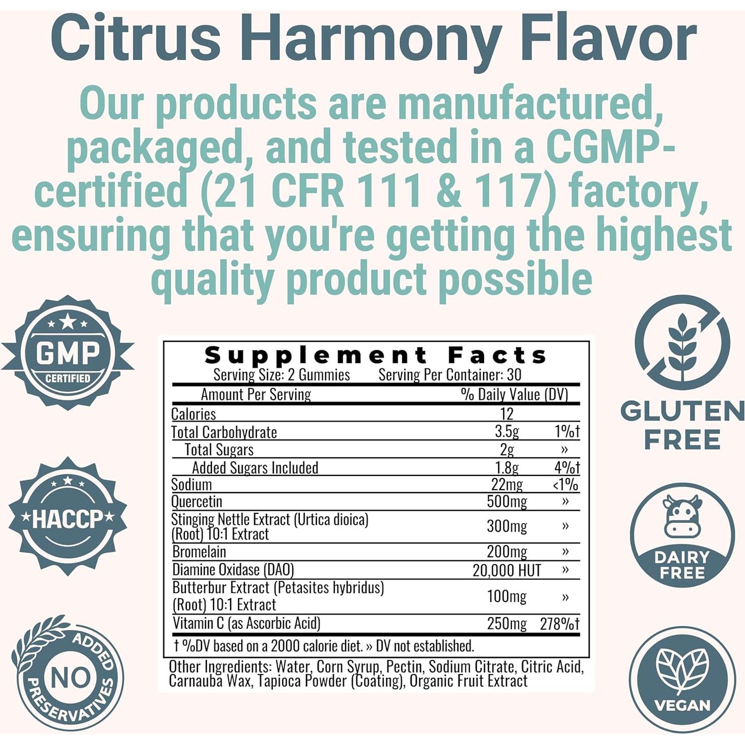 Gomitas Suplemento Enzima DAO 500mg SHIZAM con Quercetina