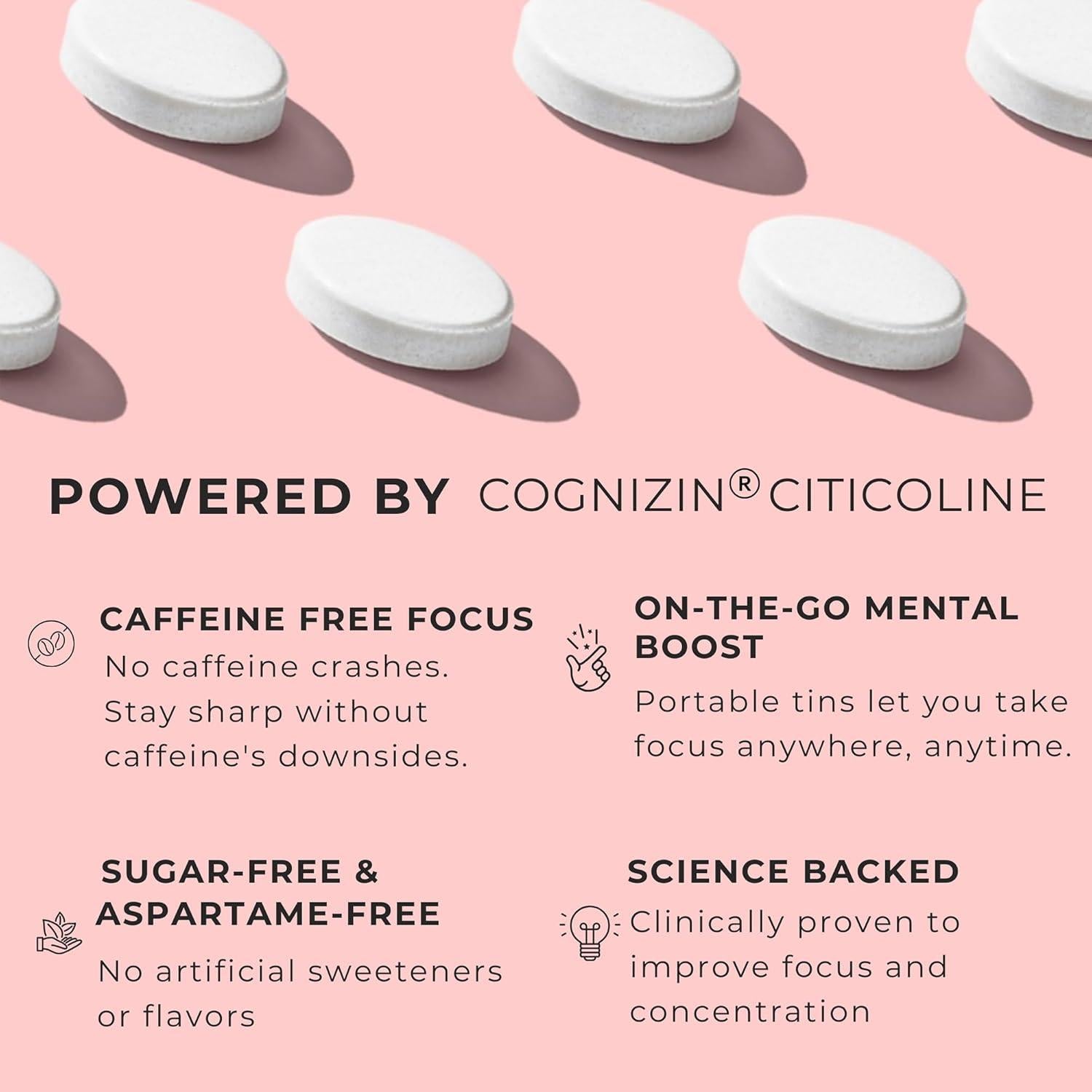 Mentitas Funcionales NOOZ Focus Mints - Menta Fresca 150 Unidades