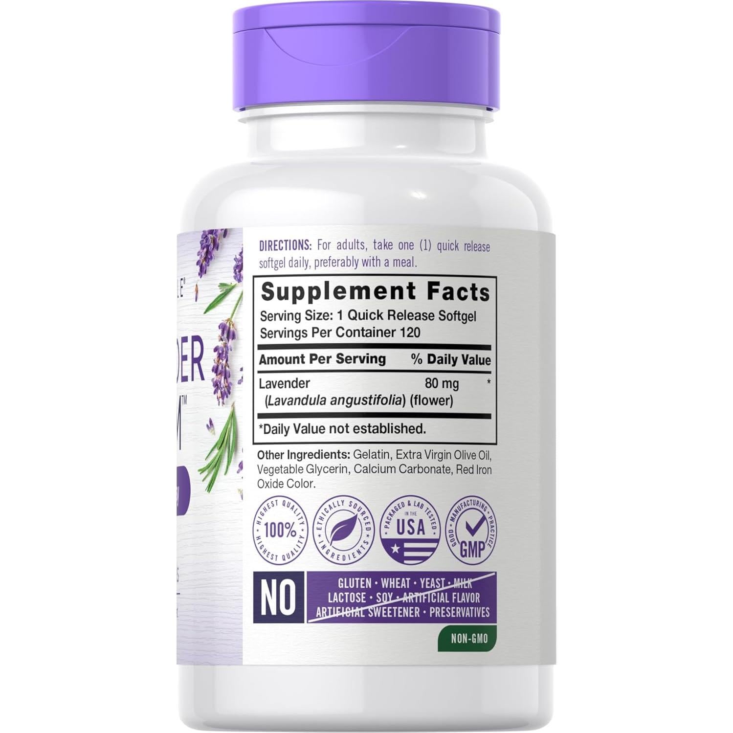 Cápsulas de Lavanda Carlyle 80 mg - 120 Unidades - Suplemento Calmante