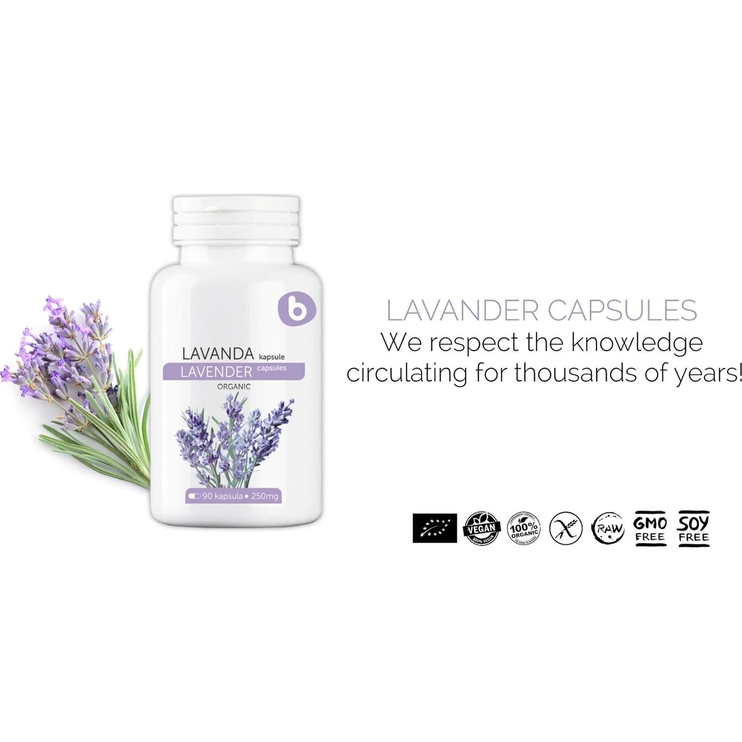 Cápsulas de Lavanda Orgánica Bobica - 90 Veganas para Relajación
