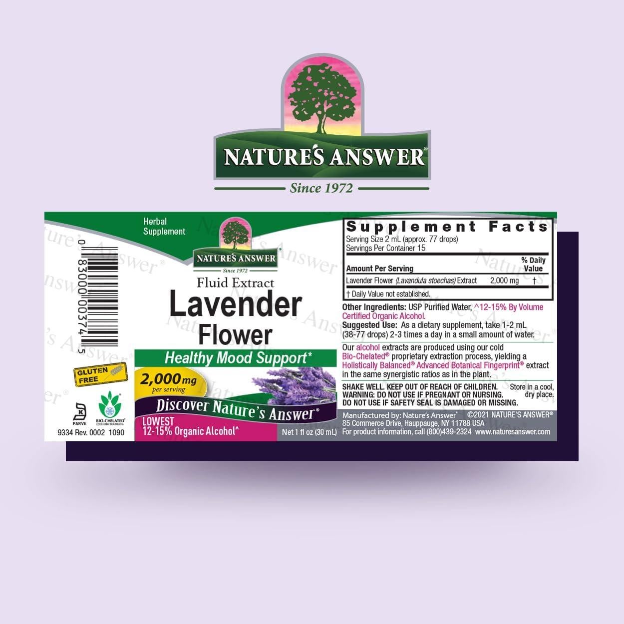 Flor de Lavanda Nature's Answer 30 ml - Digestión Saludable