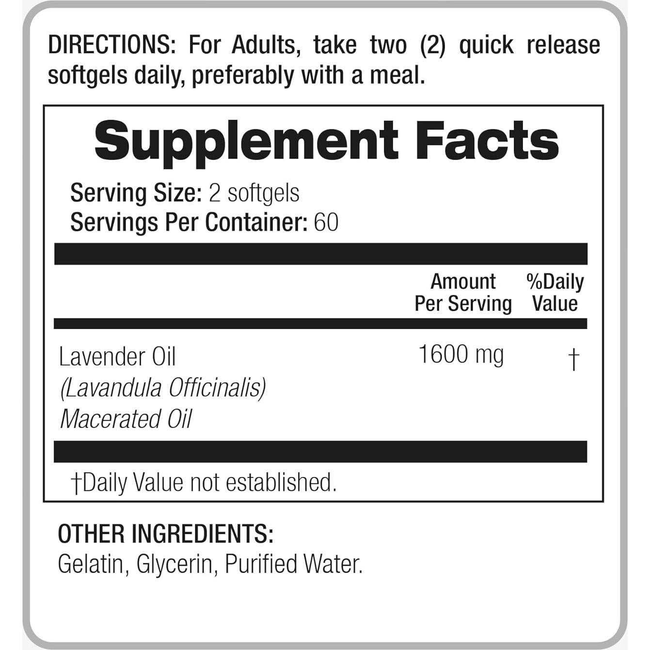 Pastillas de Lavanda FITO MEDIC'S Lab 120 Gelatinas 1600 mg