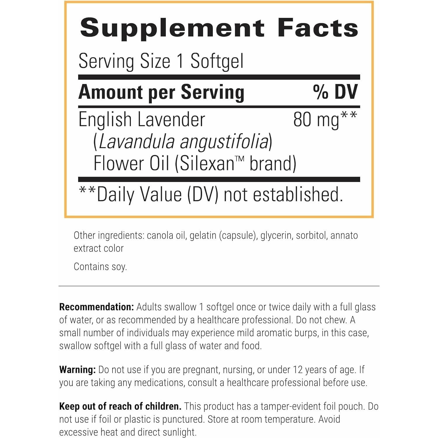 Suplemento de Aceite Esencial de Lavanda Integrative Therapeutics 60 Gelatinas