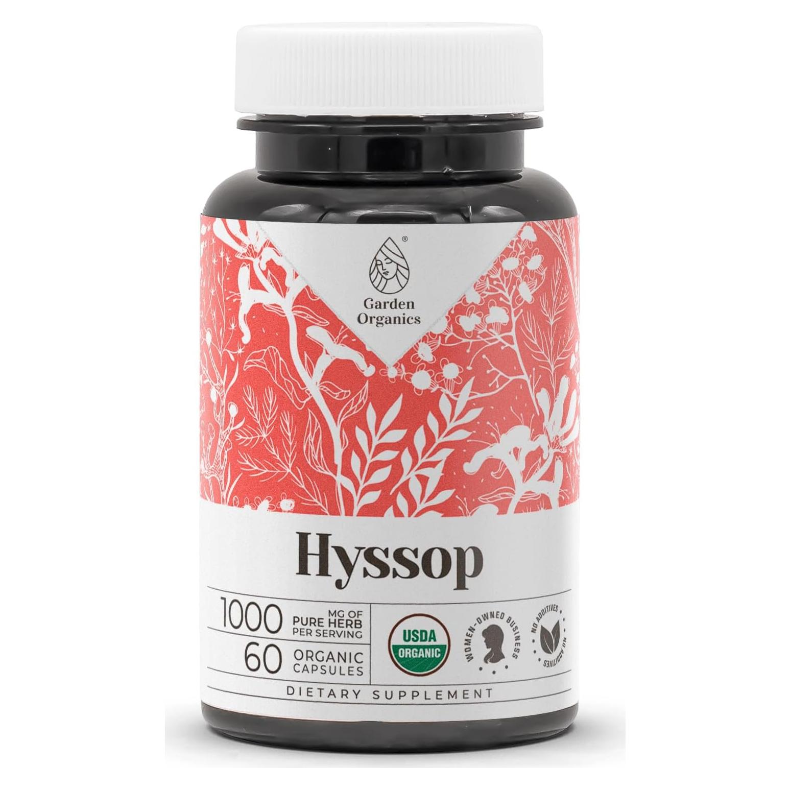 Hisopo Orgánico USDA Garden Organics 60 Cápsulas Vegetarianas