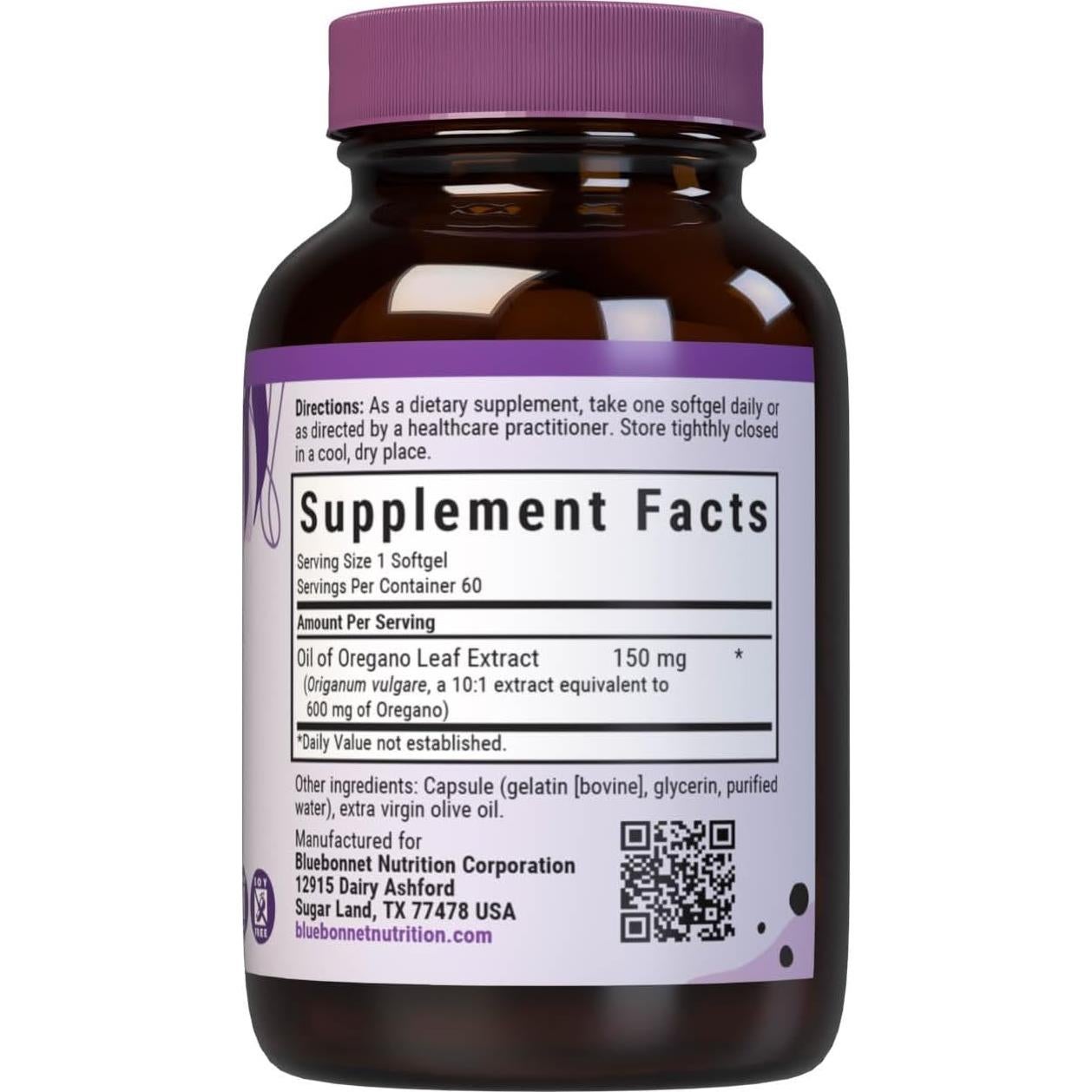 Extracto de Hoja de Orégano Bluebonnet 150 mg - 60 Cápsulas