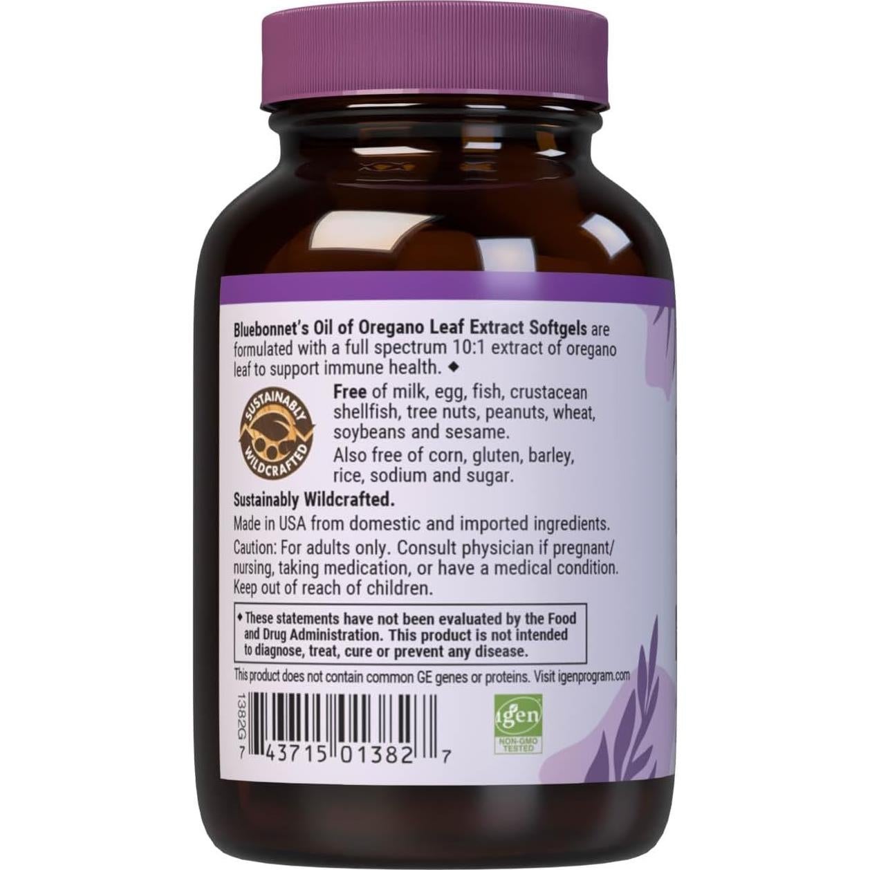 Extracto de Hoja de Orégano Bluebonnet 150 mg - 60 Cápsulas