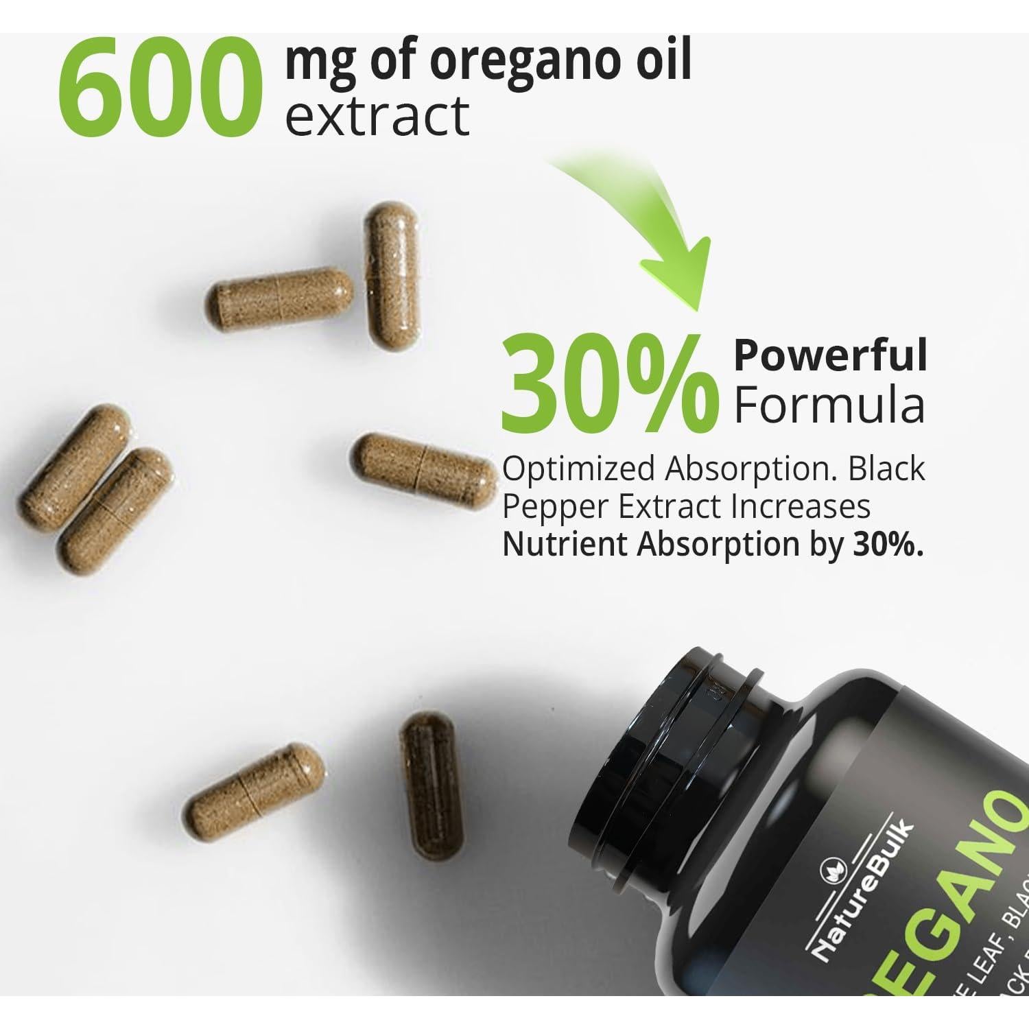 Cápsulas de Extracto de Aceite de Orégano NatureBulk 120 Caps