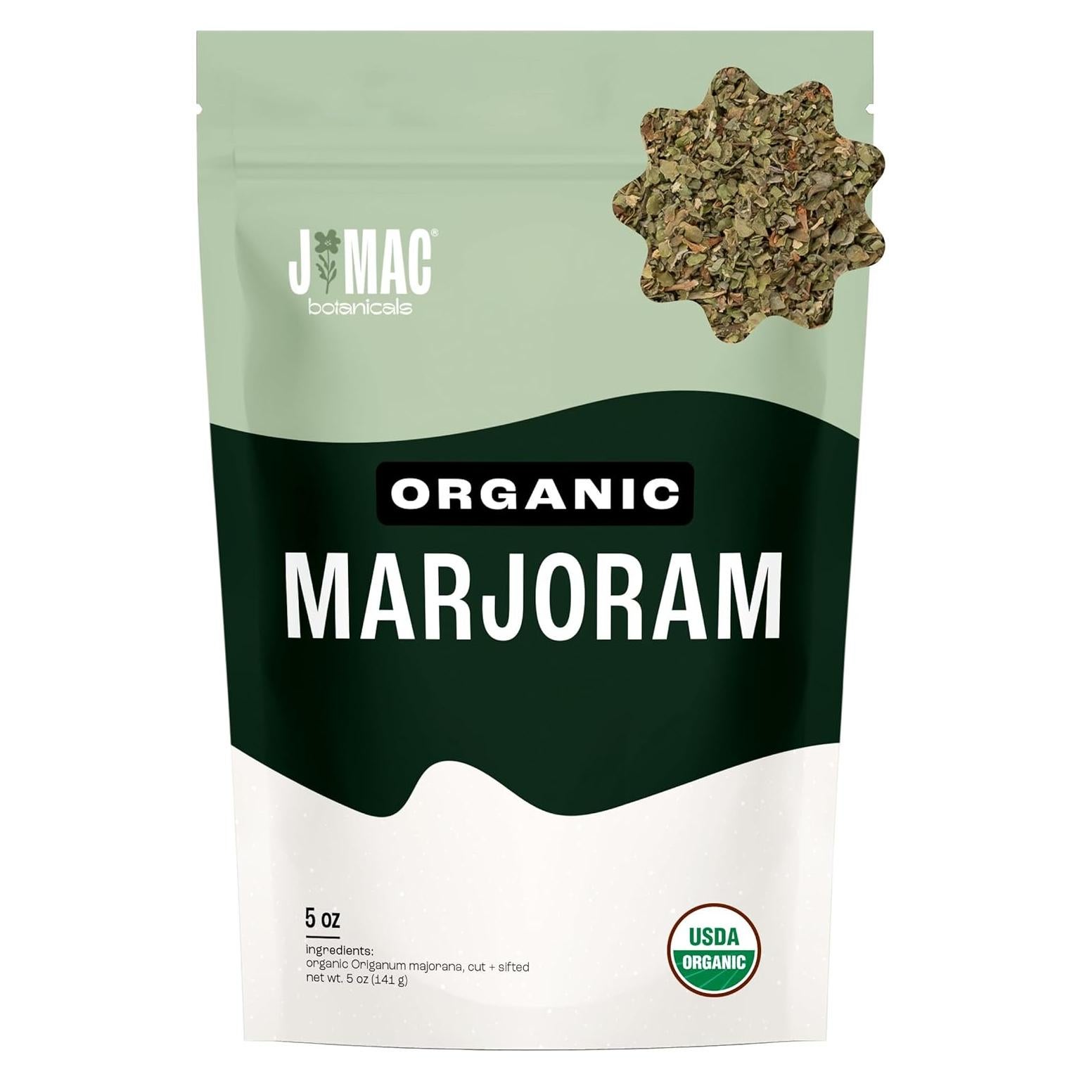 Orégano Orgánico J Mac Botanicals 142 g - Hierba Seca para Té y Cocina
