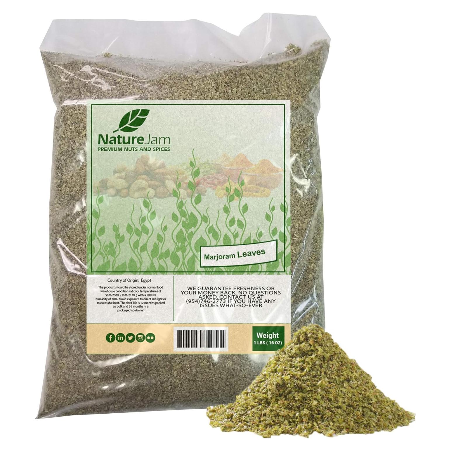 Hojas de Mejorana Secas Naturejam 450g Bolsa a Granel