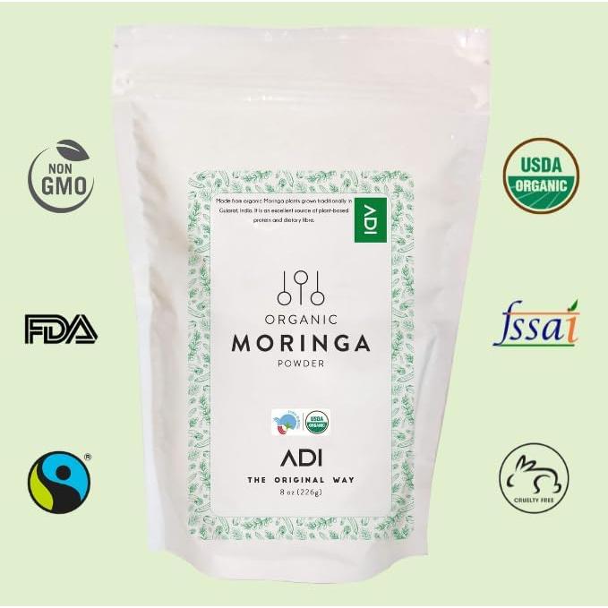Polvo de Moringa Orgánica ADI 227g - Superalimento Natural