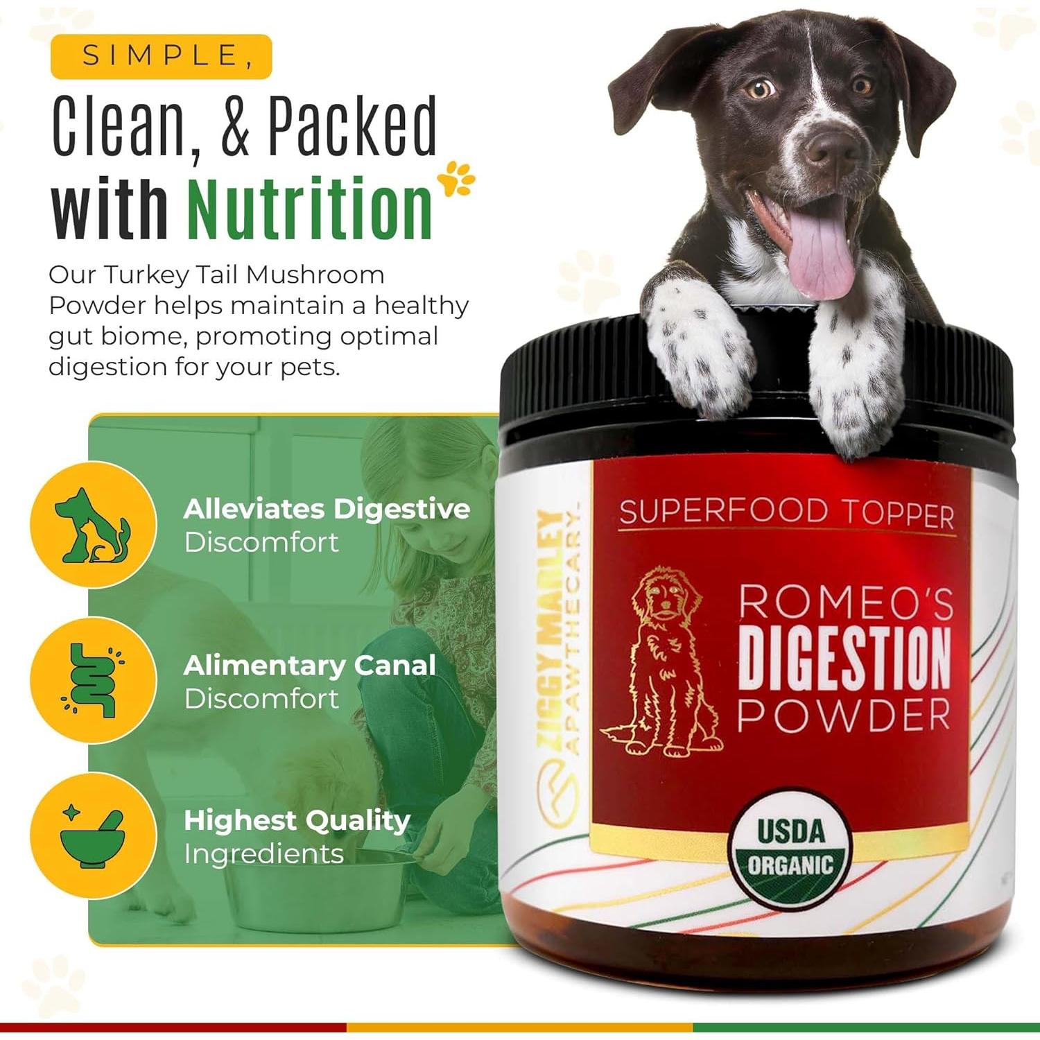 Polvo Digestivo Orgánico Ziggy Marley para Perros 90g