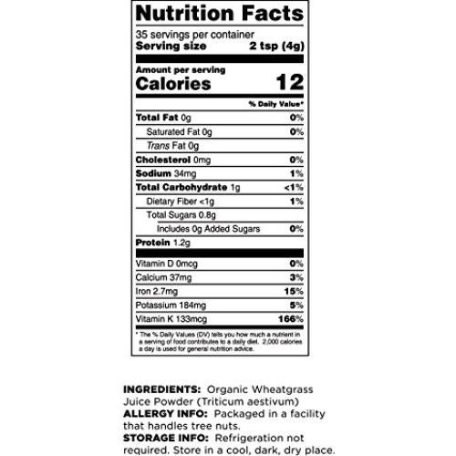 Polvo de Jugo de Pasto de Trigo Orgánico Terrasoul 142g