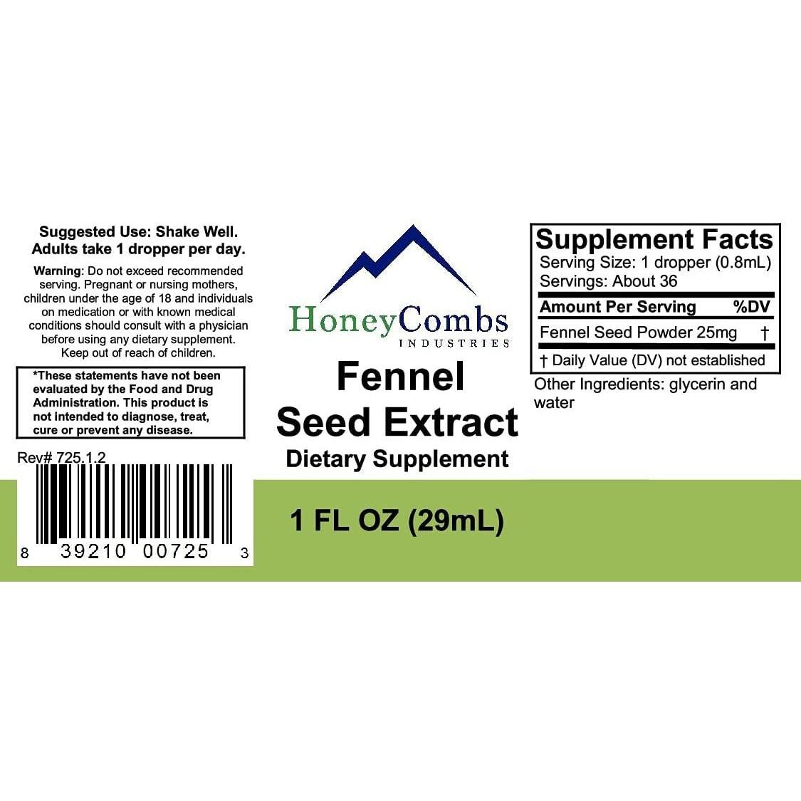 Extracto de Semilla de Hinojo HoneyCombs 30 ml - Suplemento Digestivo