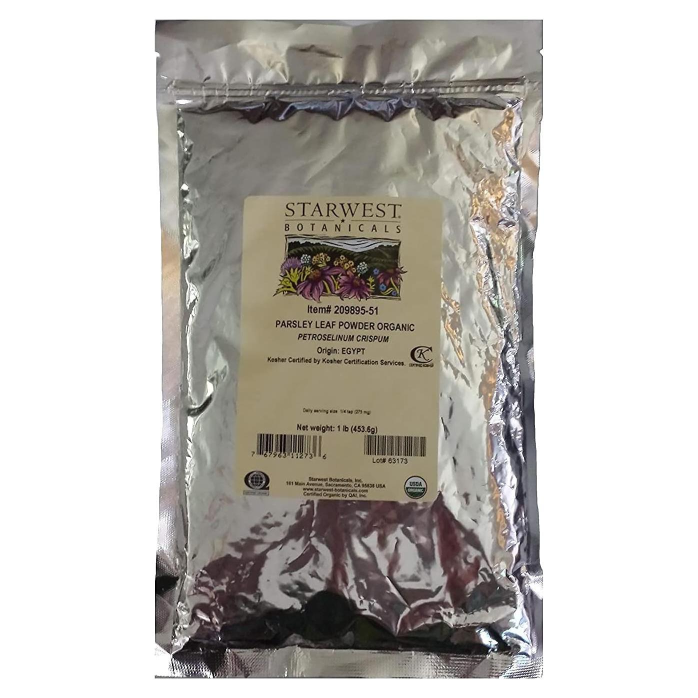 Polvo de Hoja de Perejil Orgánico Starwest Botanicals 453g