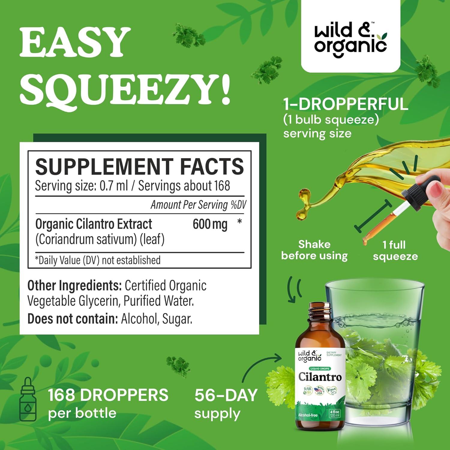 Tintura de Cilantro Silvestre y Orgánico 118 ml - Suplemento Detox