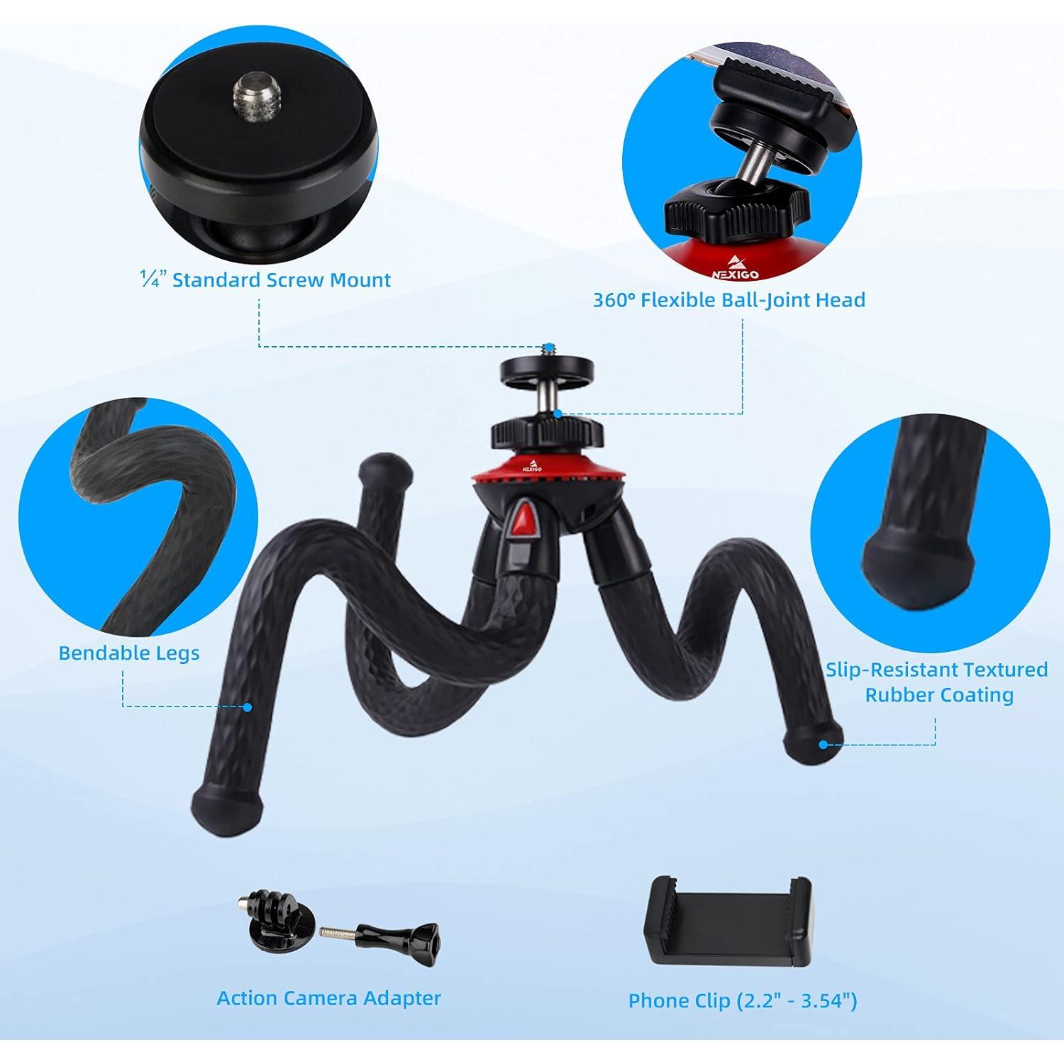 Trípode Mini NexiGo Flexible para Cámara y Teléfono