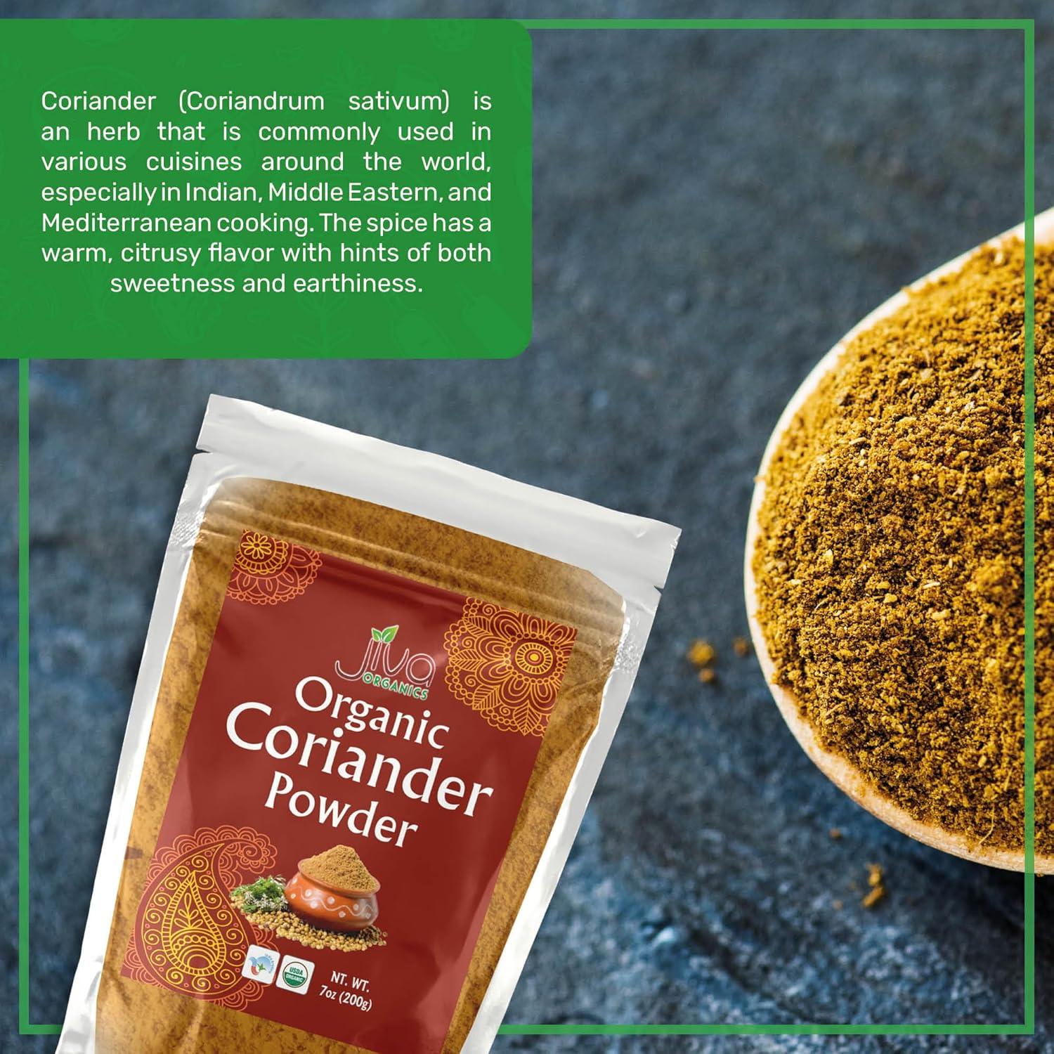 Polvo de Cilantro Orgánico Jiva Organics 198.45g - Sin OGM