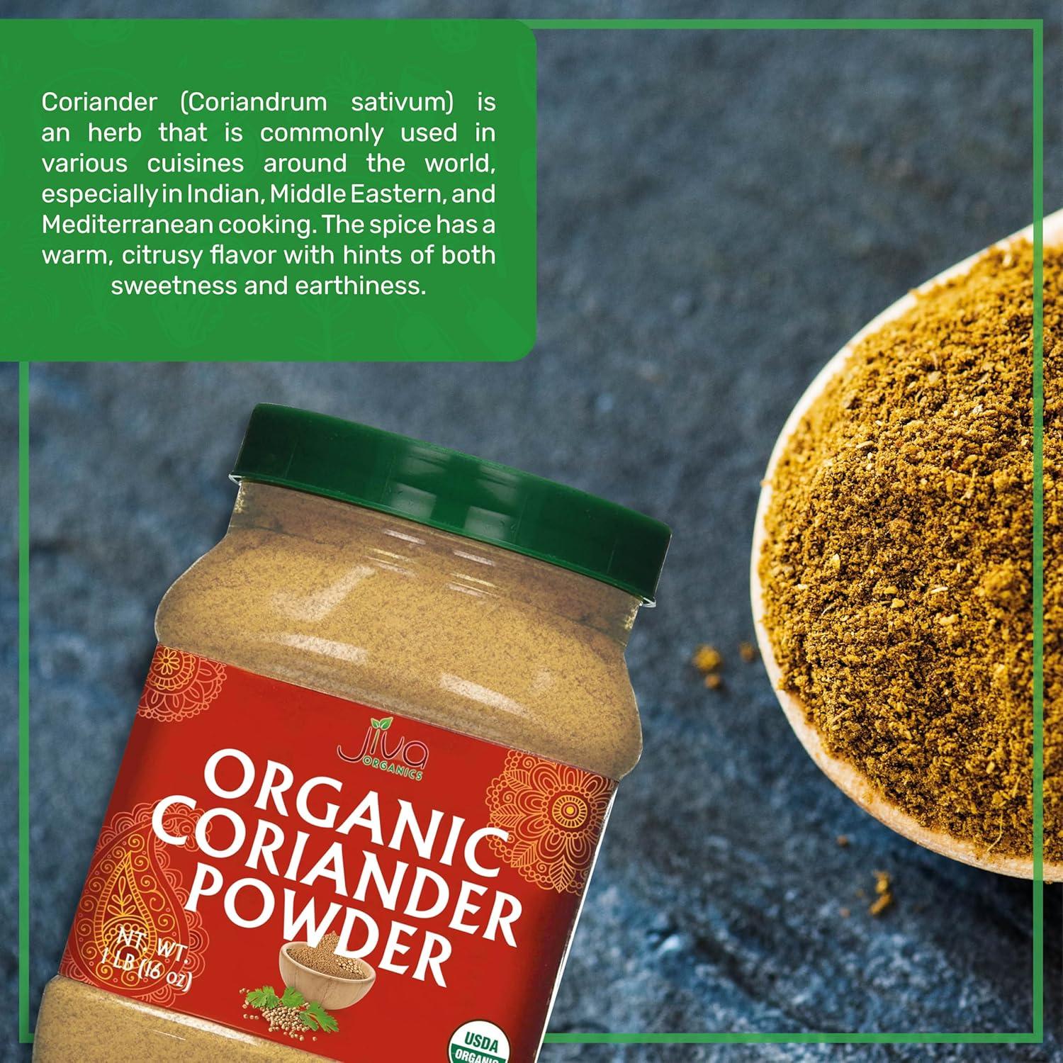 Polvo de Cilantro Orgánico Jiva 450g - Sin Aditivos, Puro