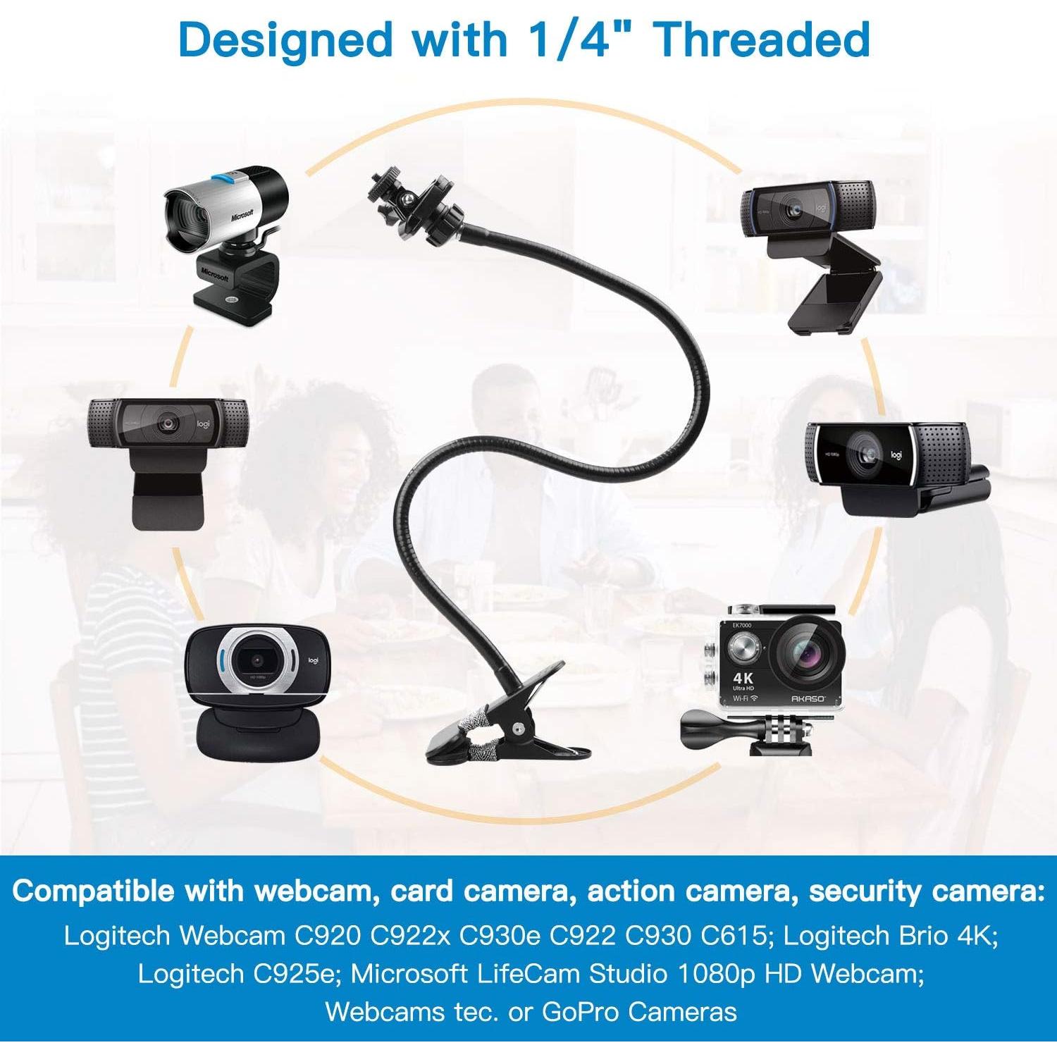 Soporte para Webcam Pipishell PIWS01 Flexible 64 cm Negro